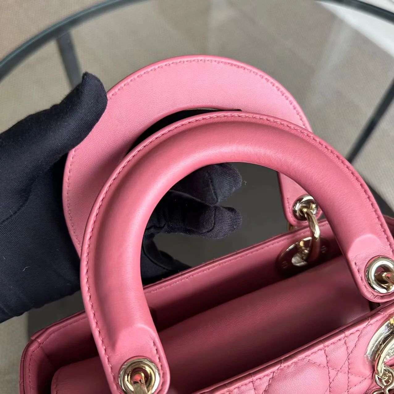 *ABC Strap* Dior Lady Small Cannage Lambskin My ABC MYABC Charm Light Pink GHW - Best Luxury Designers