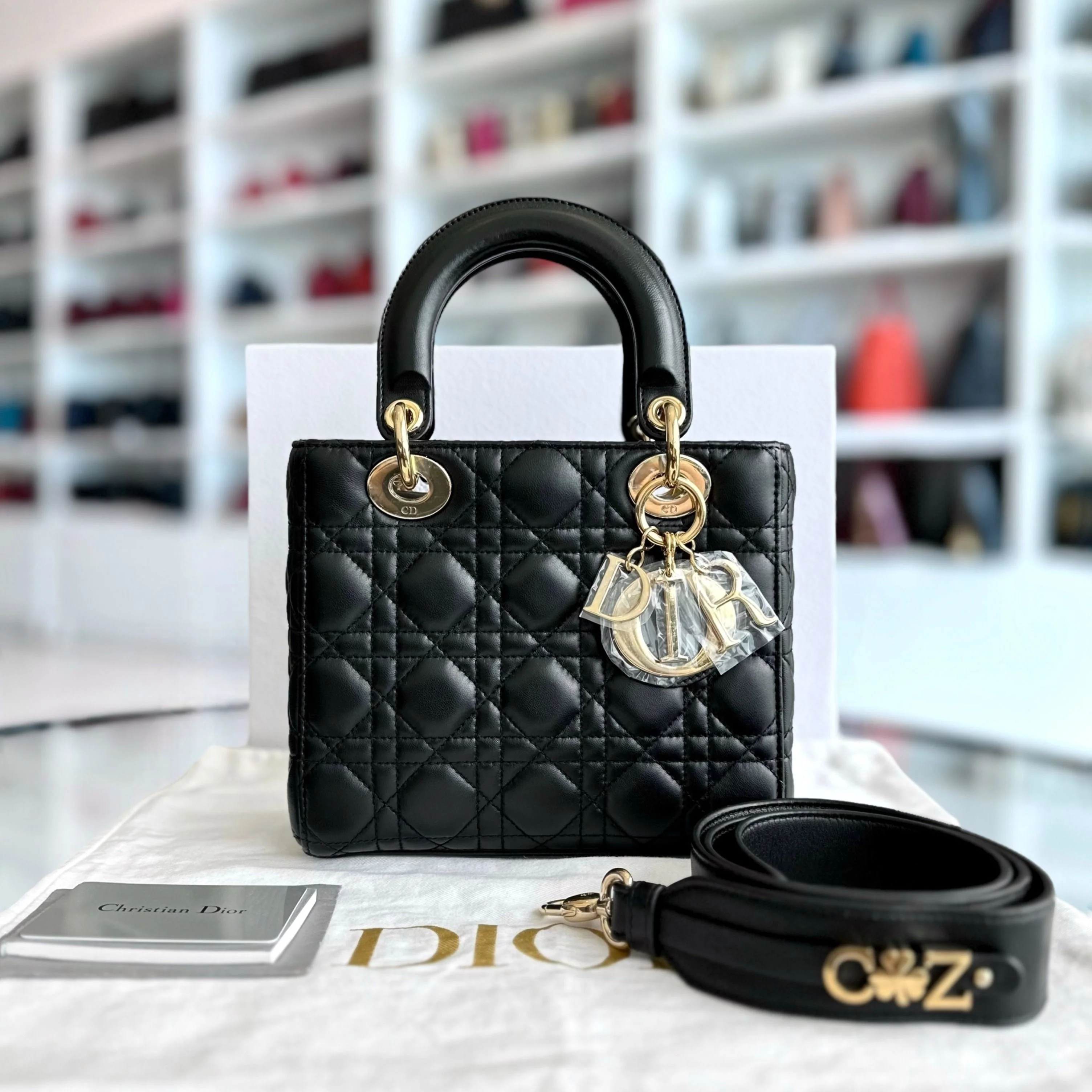 *ABC Strap* Dior Lady Small MyABC Cannage ABC Black GHW - Best Luxury Designers