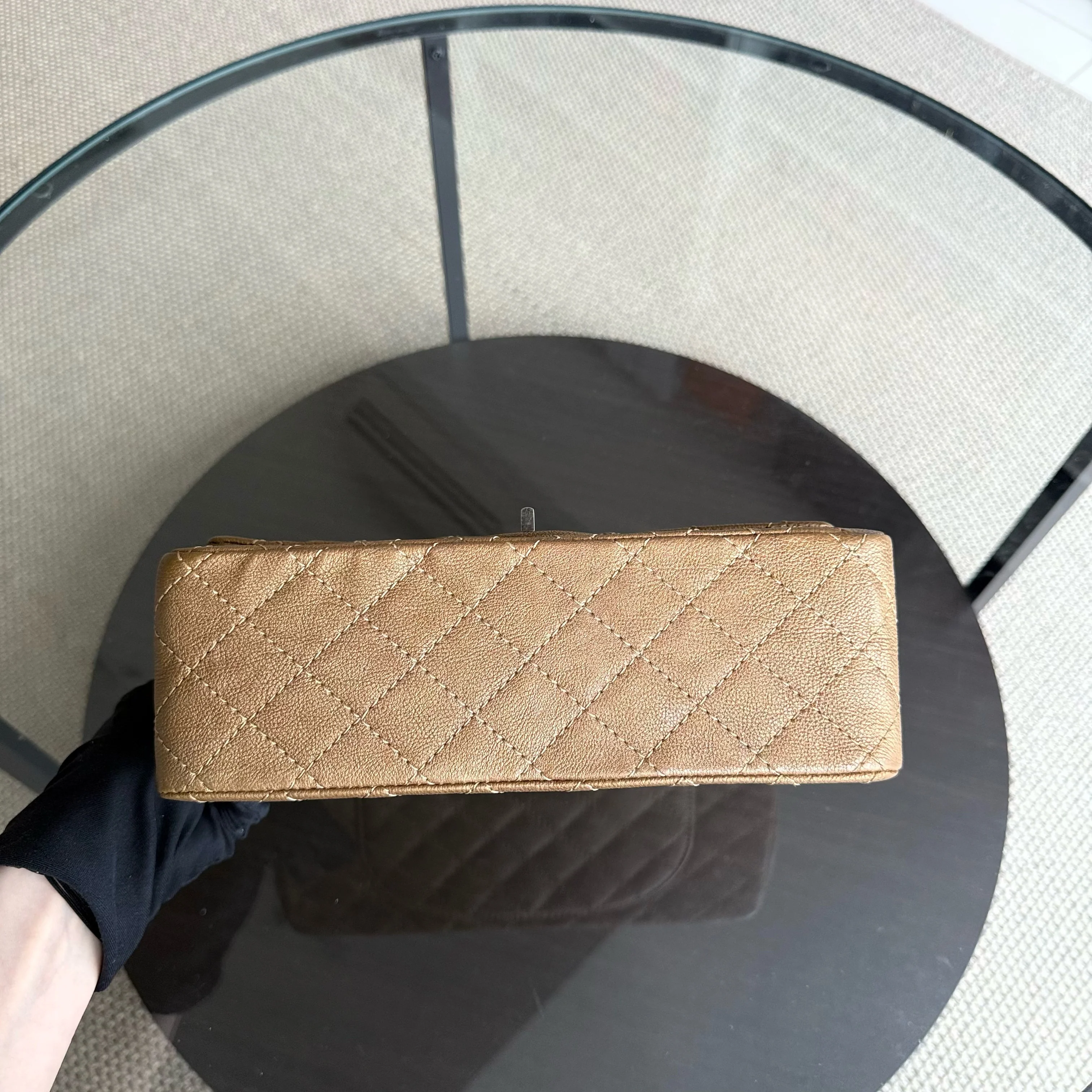 Chanel 2.55 Reissue 225 - Caviar 24CM Quilted Grained Calfskin Brown Ruthenium Silver Hardware Series 17