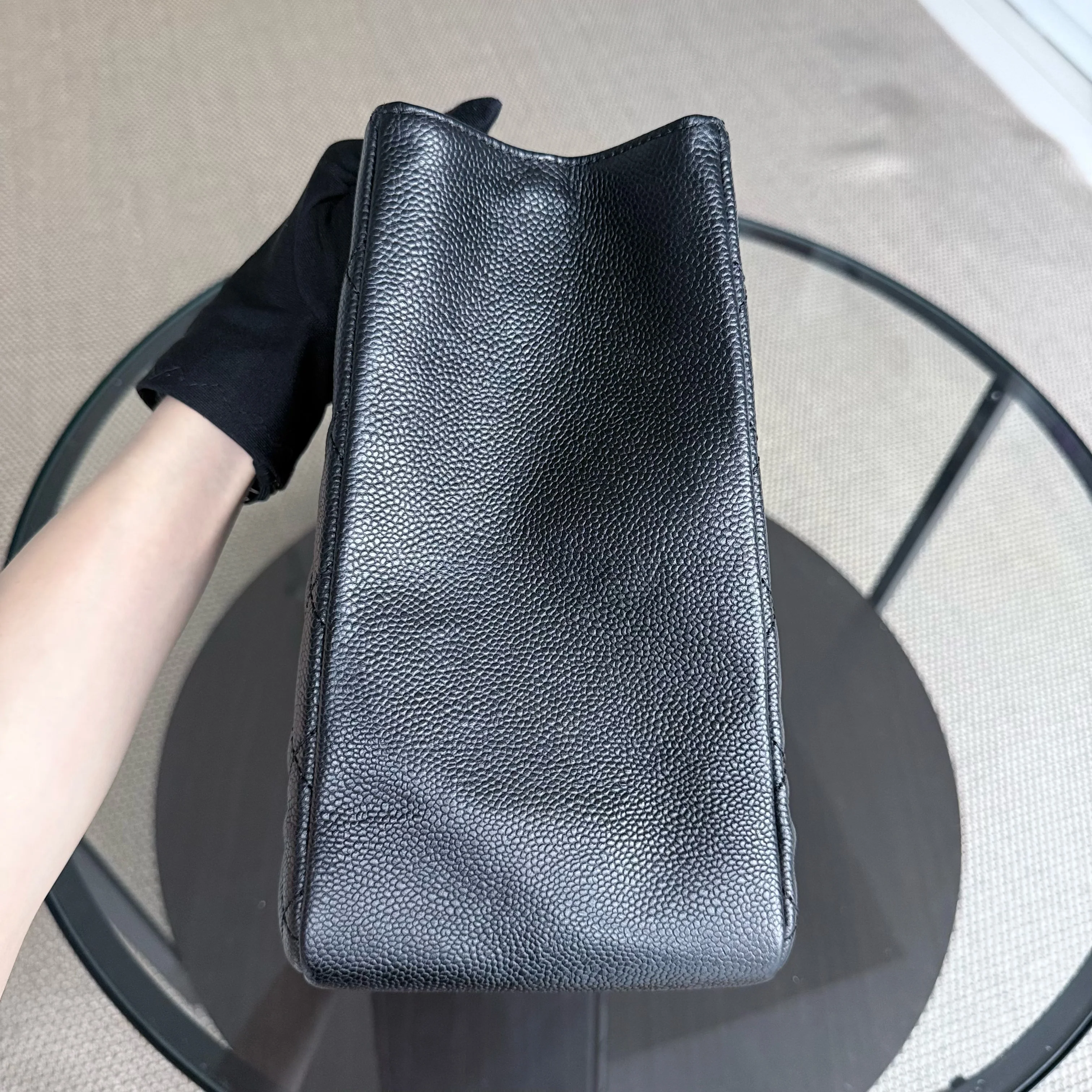 Chanel GST Grand Shopping Tote - Caviar Quilted Black Gold Hardware Series 14