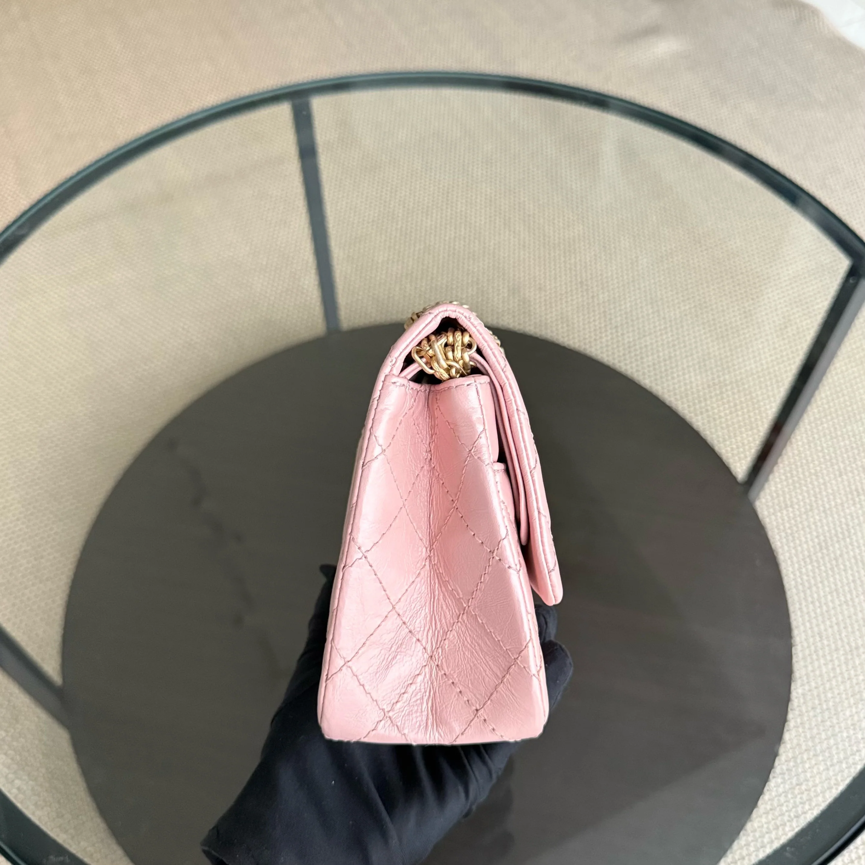 Chanel 2.55 Reissue 225 Small - Sakura Pink Quilted Aged Calfskin Ruthenium Gold Hardware Series 27