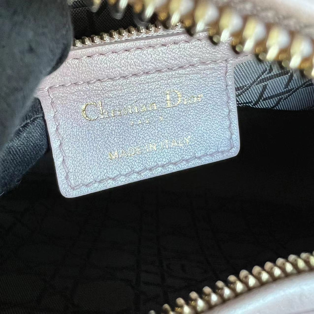 *Adjustable strap* Dior Lady Medium Cannage Lambskin Iridescent Sakura Pink GHW - Best Luxury Designers