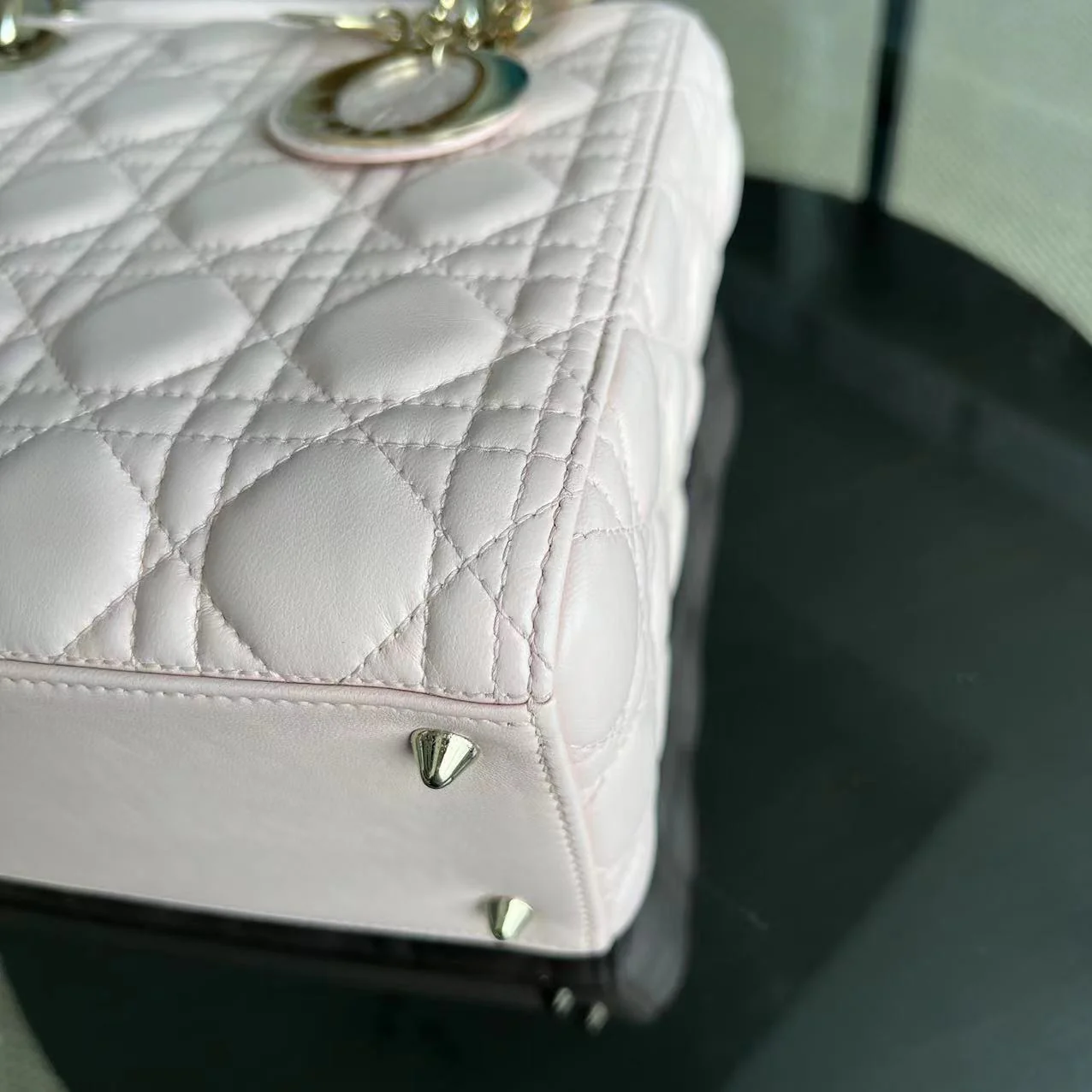 *Adjustable Strap* Dior Lady Medium Cannage Lambskin Sakura Pink Golden Hardware - Best Luxury Designers