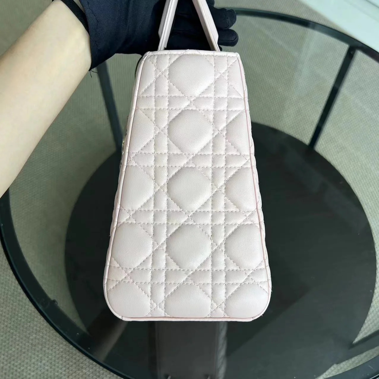 *Adjustable Strap* Dior Lady Medium Cannage Lambskin Sakura Pink Golden Hardware - Best Luxury Designers