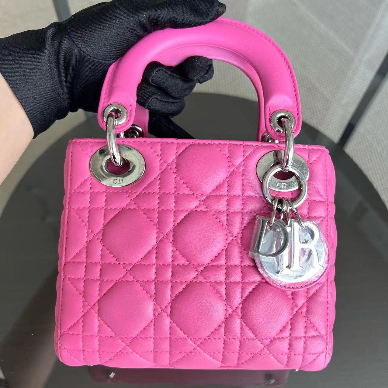 *Adjustable Strap* Dior Lady Mini Cannage Lambskin Barbie Pink Silver Hardware - Best Luxury Designers
