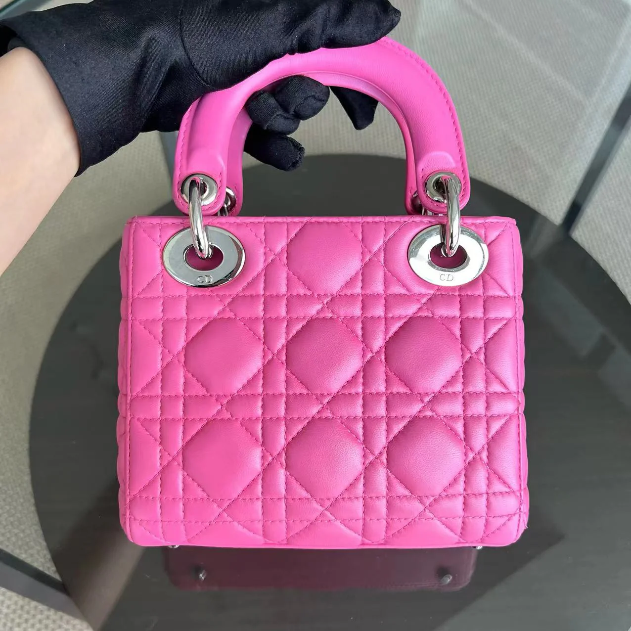 *Adjustable Strap* Dior Lady Mini Cannage Lambskin Barbie Pink Silver Hardware - Best Luxury Designers