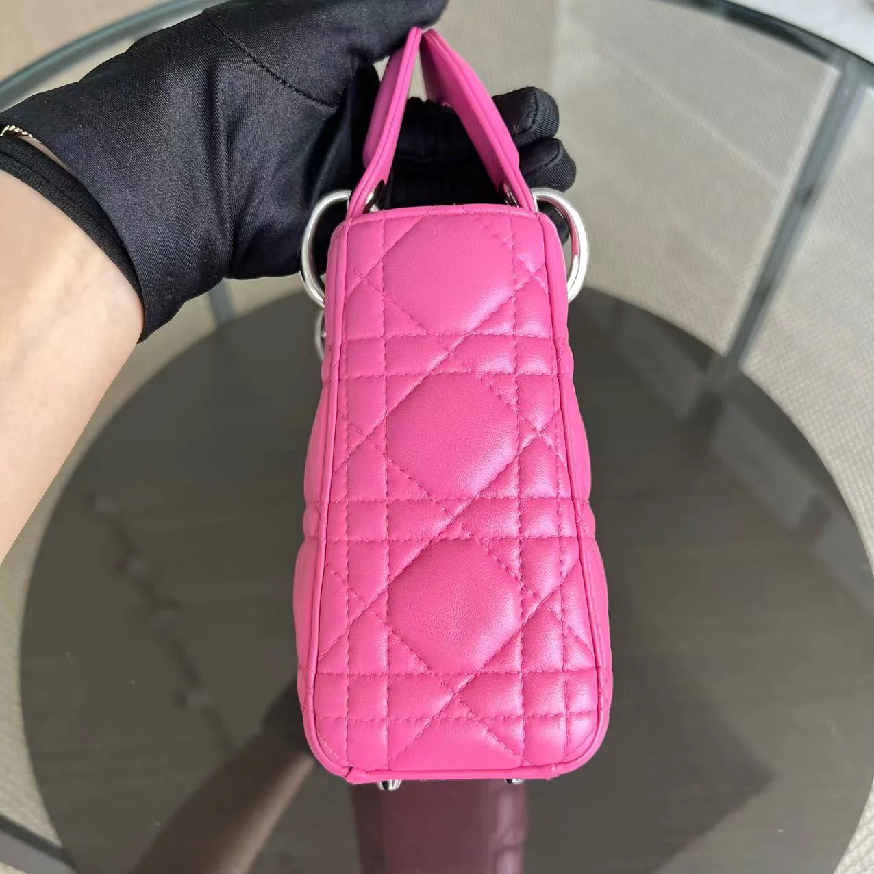 *Adjustable Strap* Dior Lady Mini Cannage Lambskin Barbie Pink Silver Hardware - Best Luxury Designers