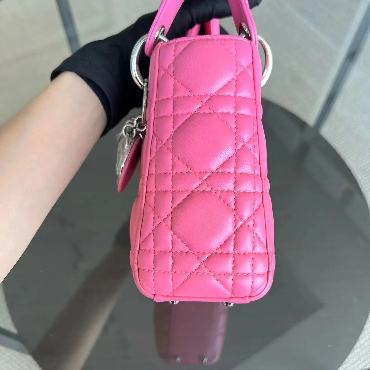 *Adjustable Strap* Dior Lady Mini Cannage Lambskin Barbie Pink Silver Hardware - Best Luxury Designers