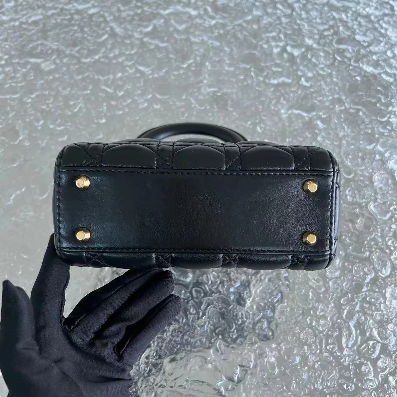 *Adjustable Strap* Dior Lady Mini Cannage Lambskin Black Golden Hardware - Best Luxury Designers