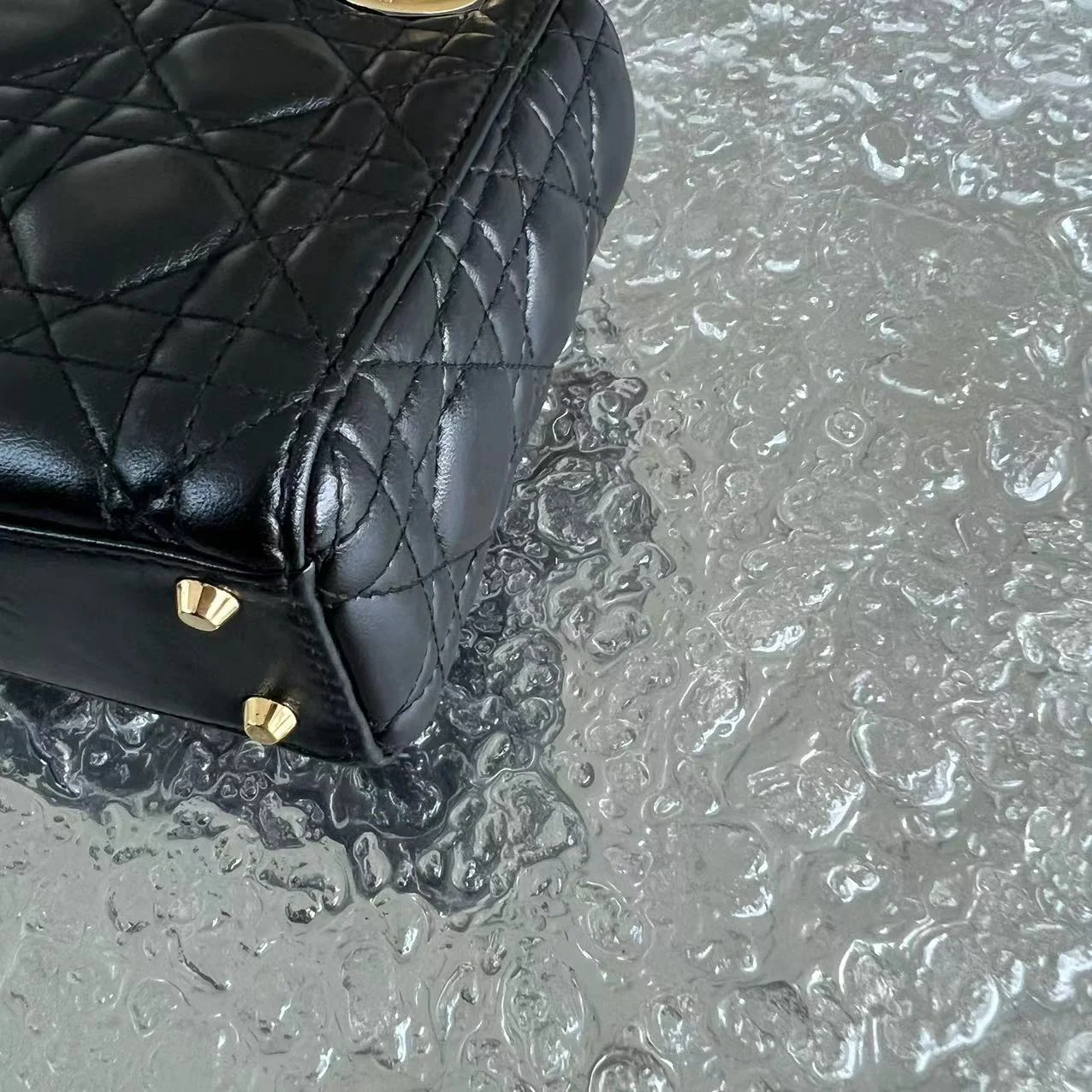 *Adjustable Strap* Dior Lady Mini Cannage Lambskin Black Golden Hardware - Best Luxury Designers