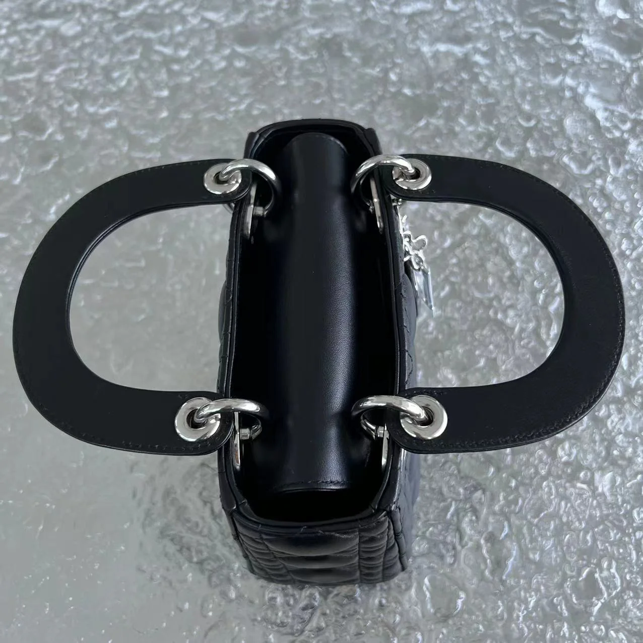 *Adjustable Strap* Dior Lady Mini Cannage Lambskin Black Silver Hardware - Best Luxury Designers