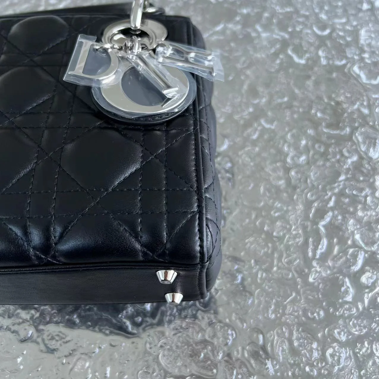 *Adjustable Strap* Dior Lady Mini Cannage Lambskin Black Silver Hardware - Best Luxury Designers