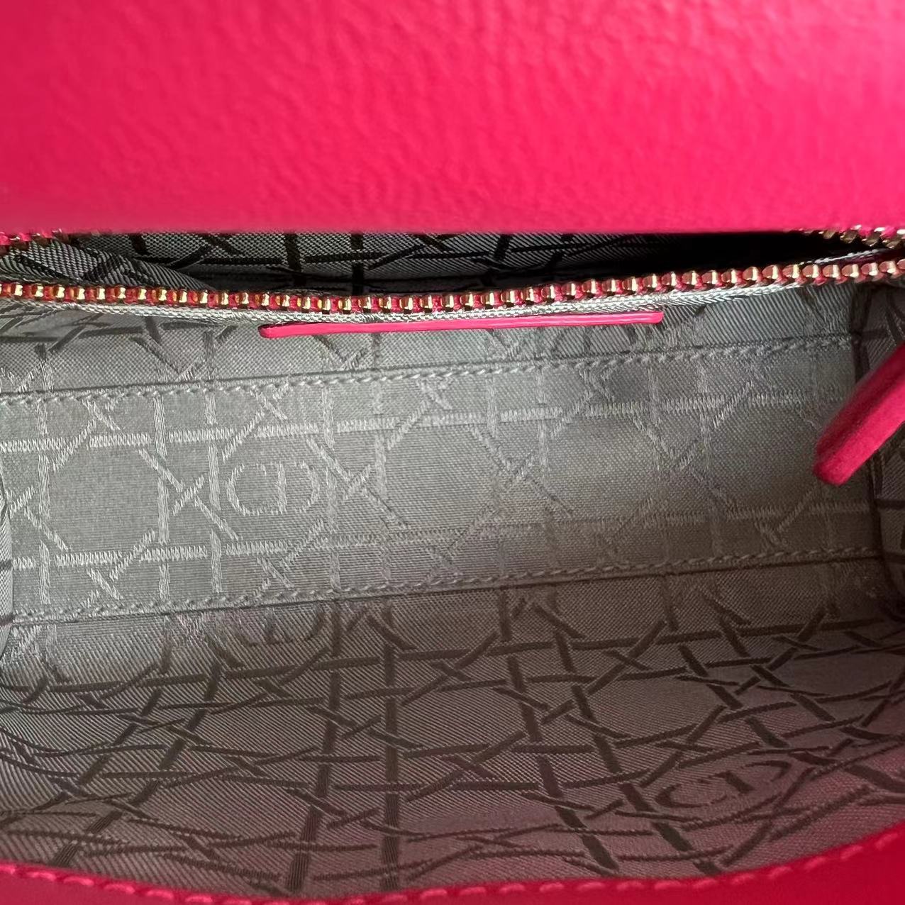 *Adjustable Strap* Dior Lady Mini Cannage Lambskin Hot Pink Golden Hardware - Best Luxury Designers