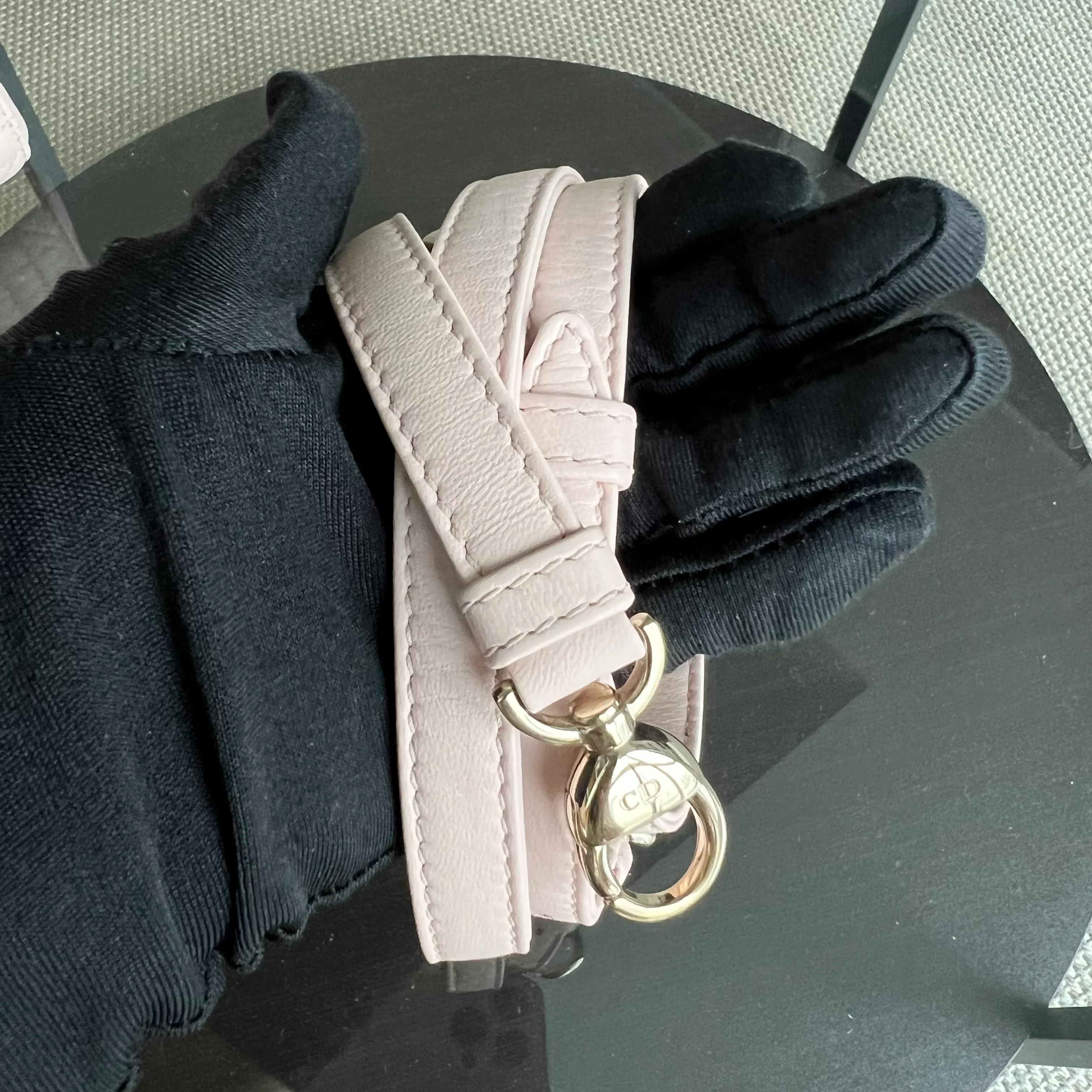 *Adjustable Strap* Dior Lady Mini Cannage Lambskin Light Pink Nude Golden Hardware - Best Luxury Designers