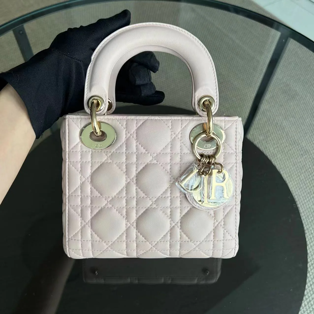 *Adjustable Strap* Dior Lady Mini Cannage Lambskin Sakura Pink GHW - Best Luxury Designers