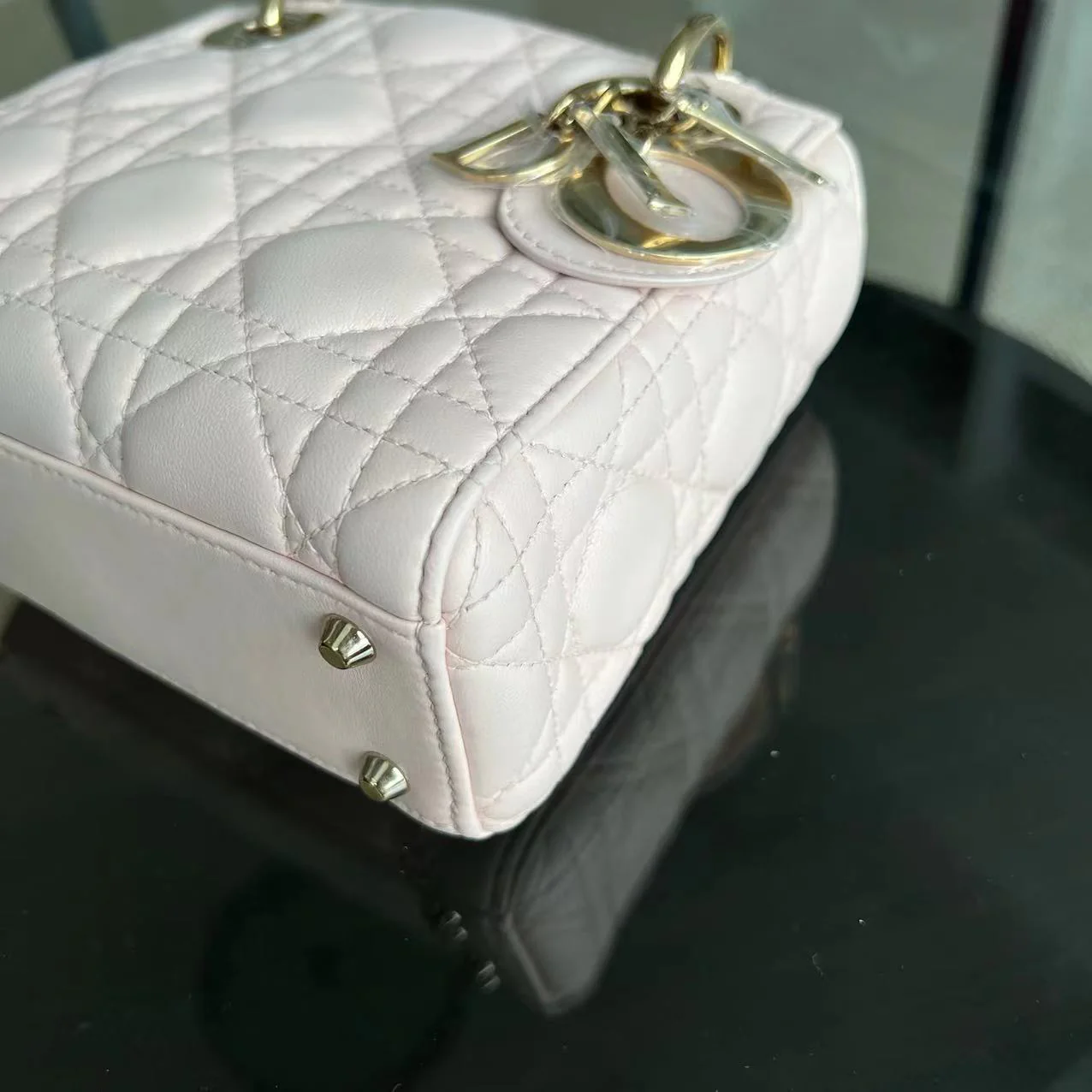 *Adjustable Strap* Dior Lady Mini Cannage Lambskin Sakura Pink GHW - Best Luxury Designers