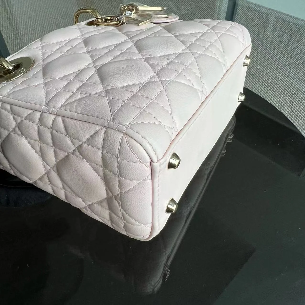 *Adjustable Strap* Dior Lady Mini Cannage Lambskin Sakura Pink GHW - Best Luxury Designers