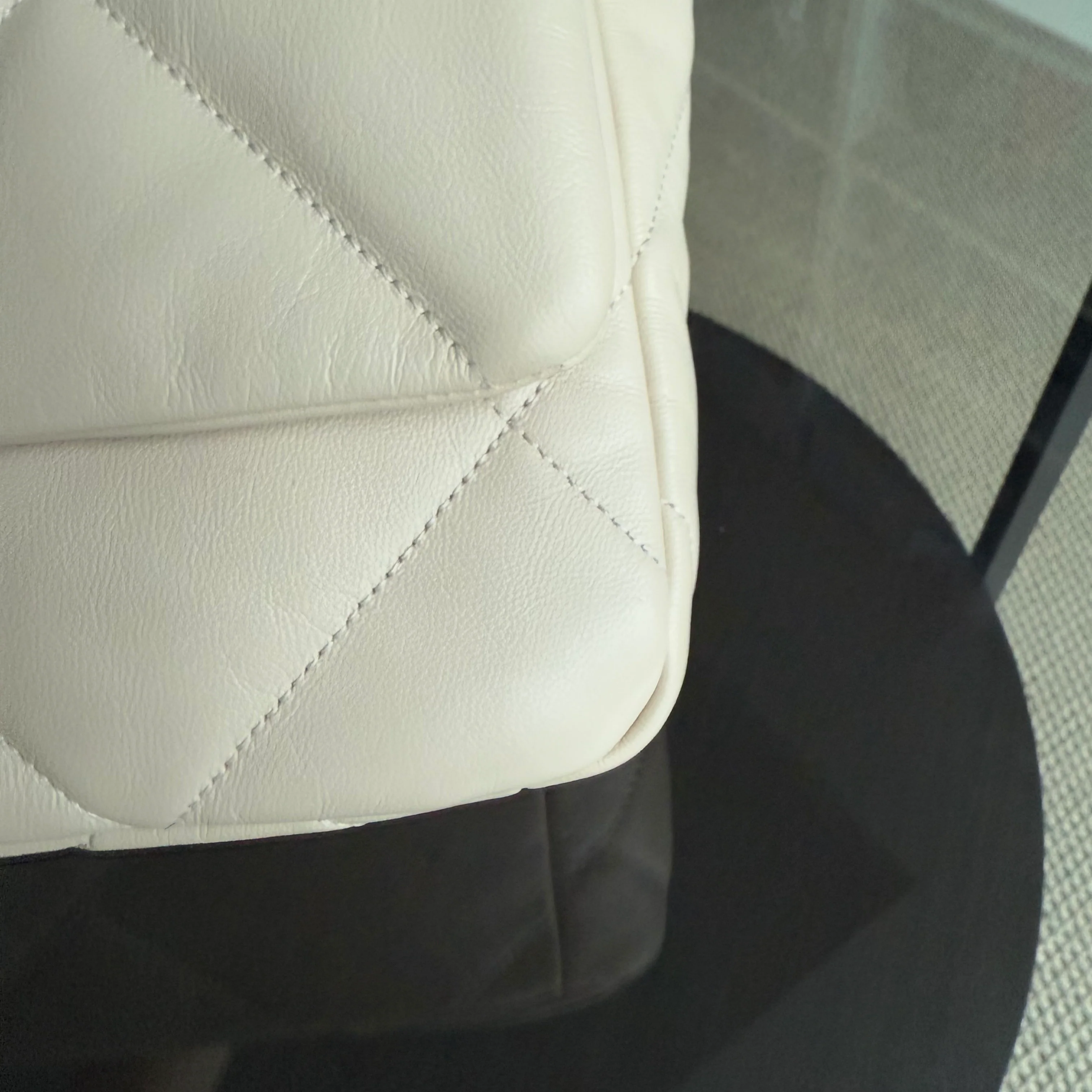 Chanel 19 Bag Small- C19 Quilted Goatskin Light Beige Cream Two-tone Hardware Series 30