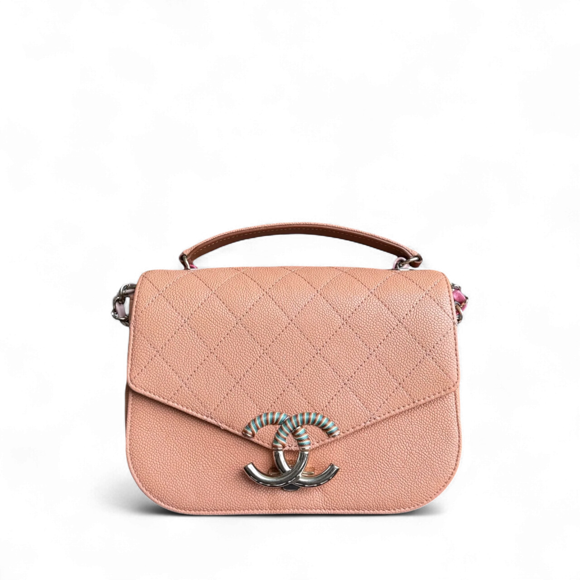 Chanel Coco Curve Cuba Small - Quilted Caviar Caramel Light Gold Hardware Series 23