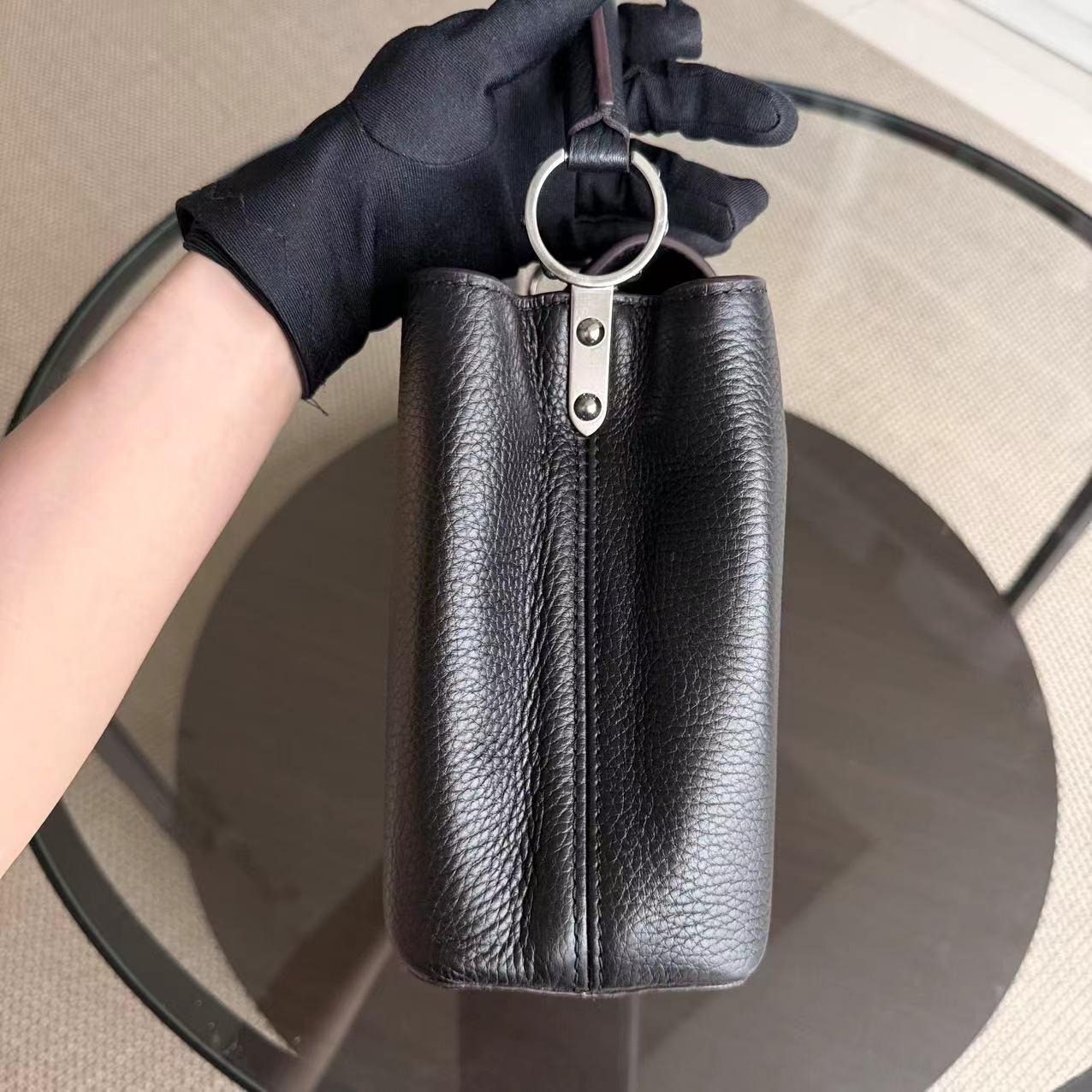 Louis Vuitton Capucines BB - Grained Calfskin Noir Black Silver Hardware