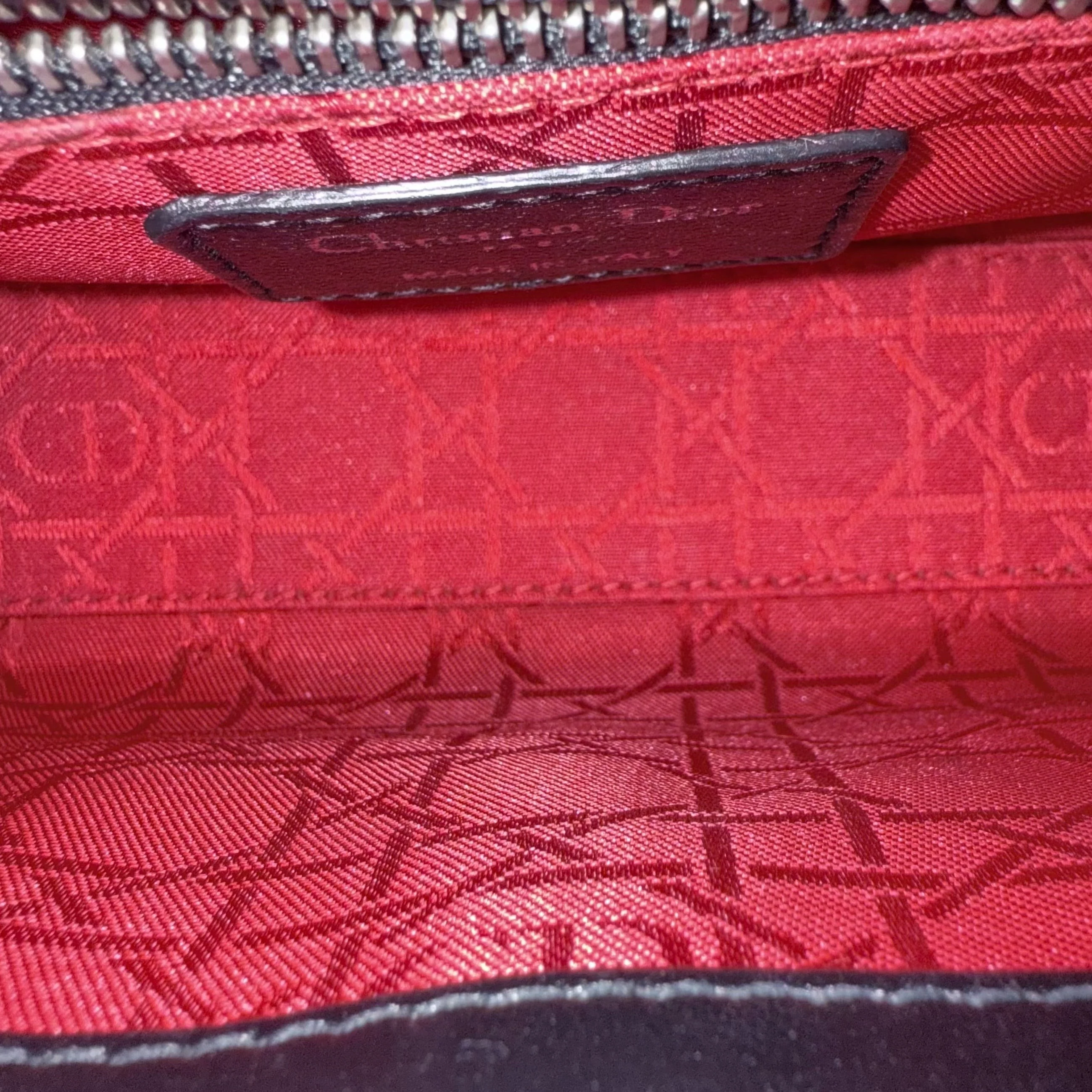 Dior Lady Mini - Cannage Lambskin Black Silver Hardware Adjustable Strap