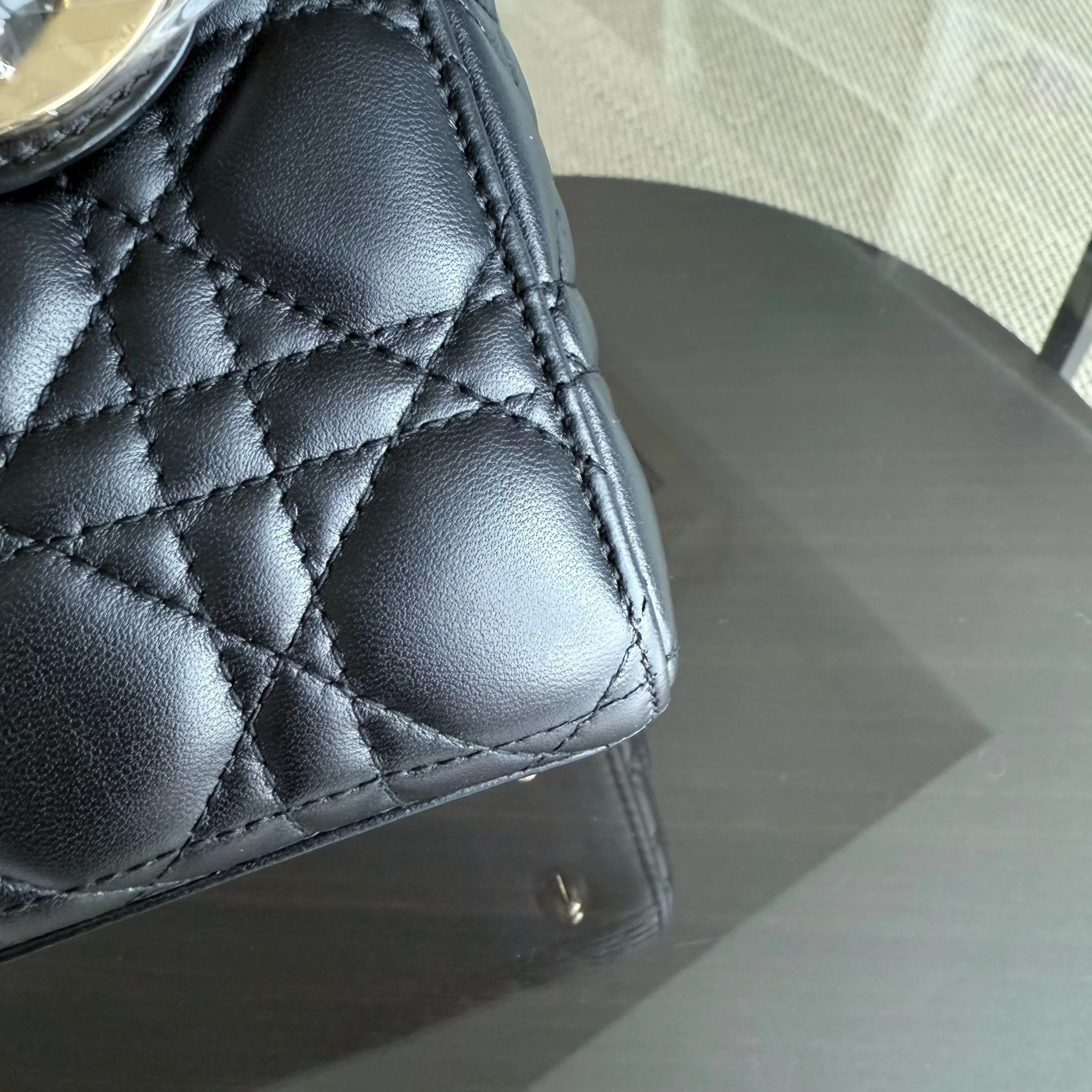 Dior Lady Small - Cannage Lambskin Black Gold Hardware