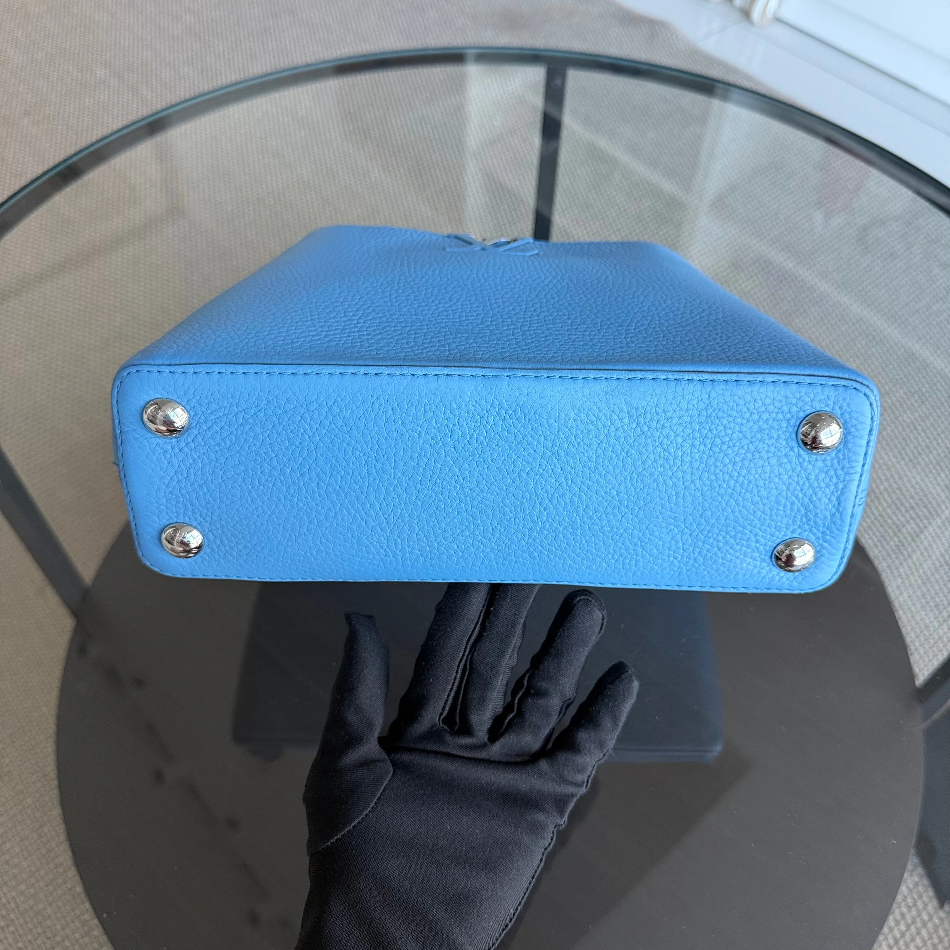 Louis Vuitton Capucines BB - Caviar Silver Hardware Blue Silver Hardware