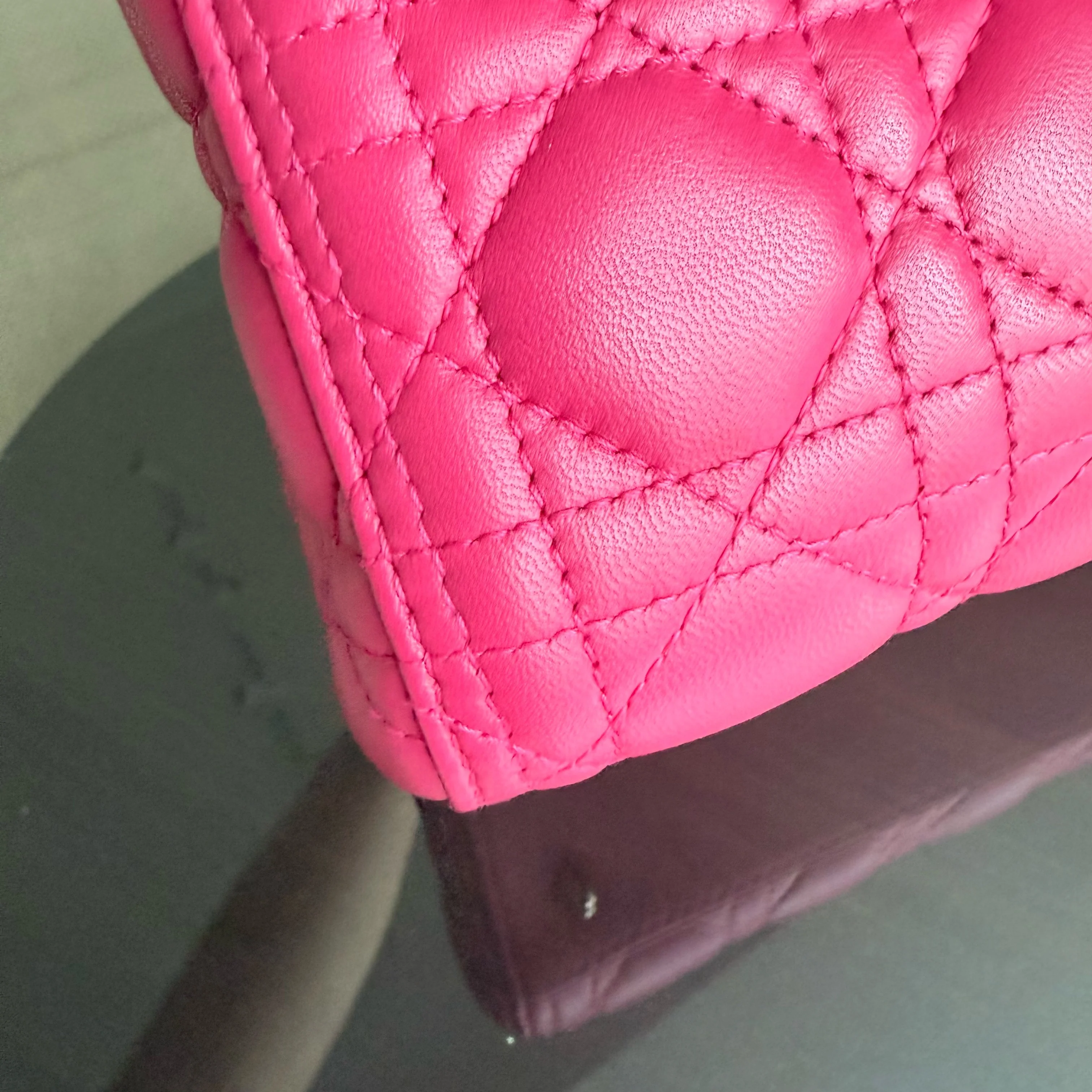 Dior Lady Medium - Cannage Lambskin Hot Pink Gold Hardware