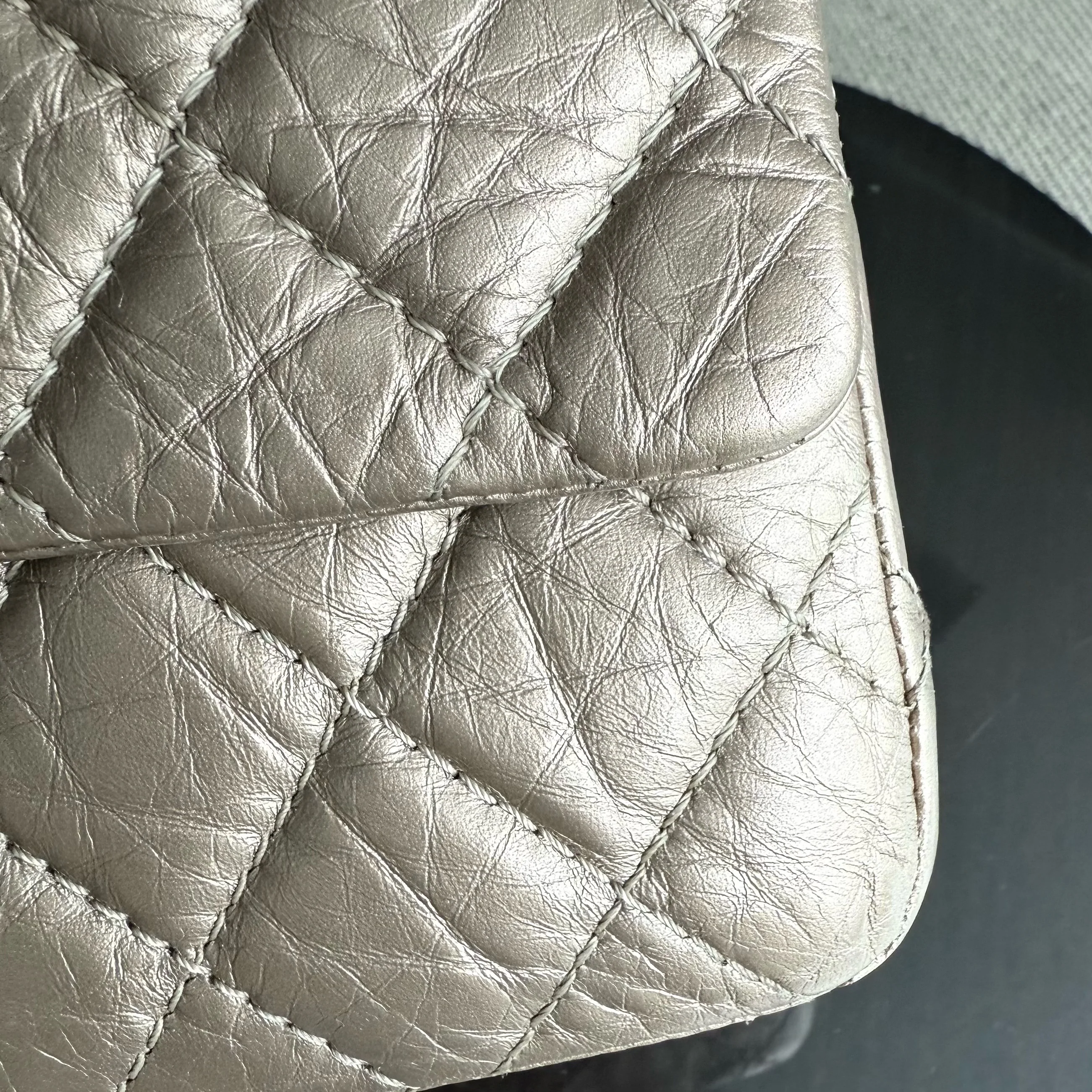 Chanel 2.55 Reissue 226 - Aged Calfskin Quilted Bronze Ruthenium Silver Hardware Series 17