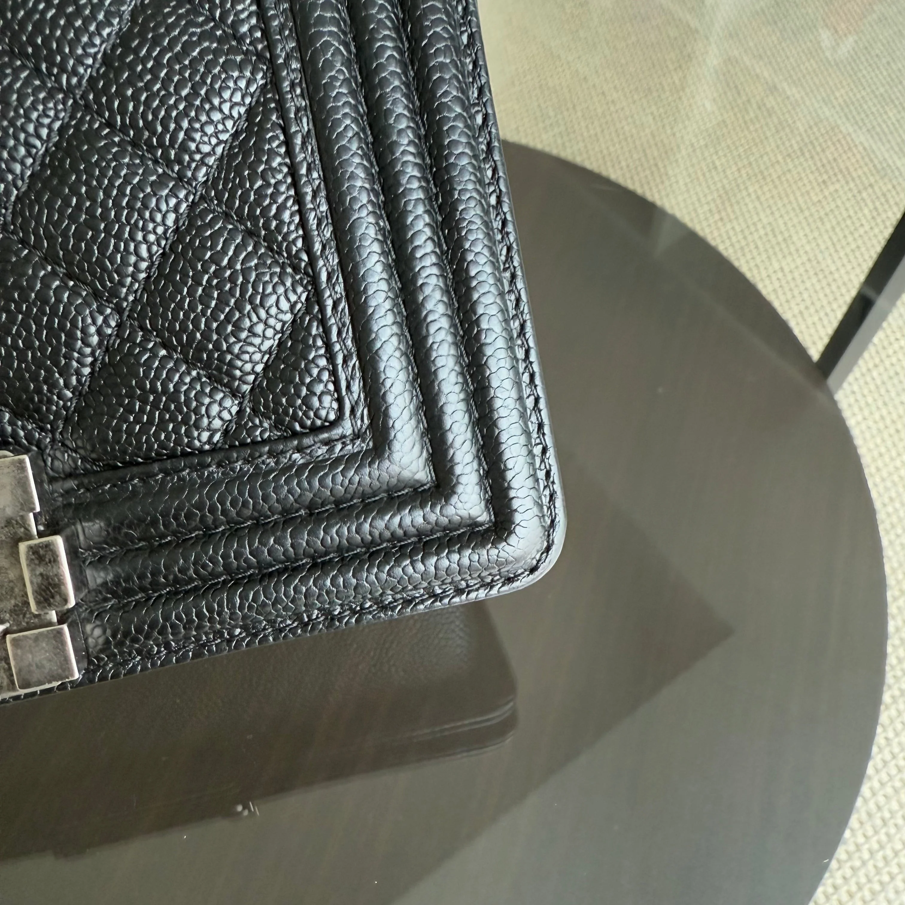 Chanel Boy Small - Caviar 20CM Quilted Black Ruthenium Silver Hardware Series 23