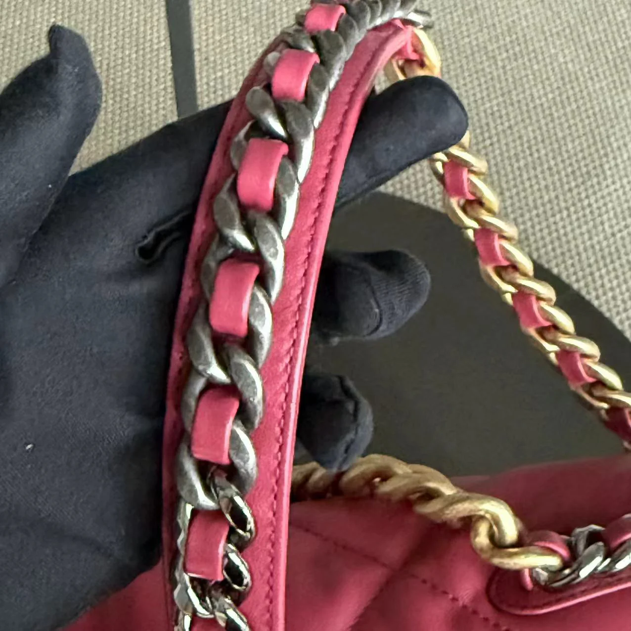 Chanel 19 Bag Medium - C19 Goatskin Hot Pink Two Tone Gold Hardware