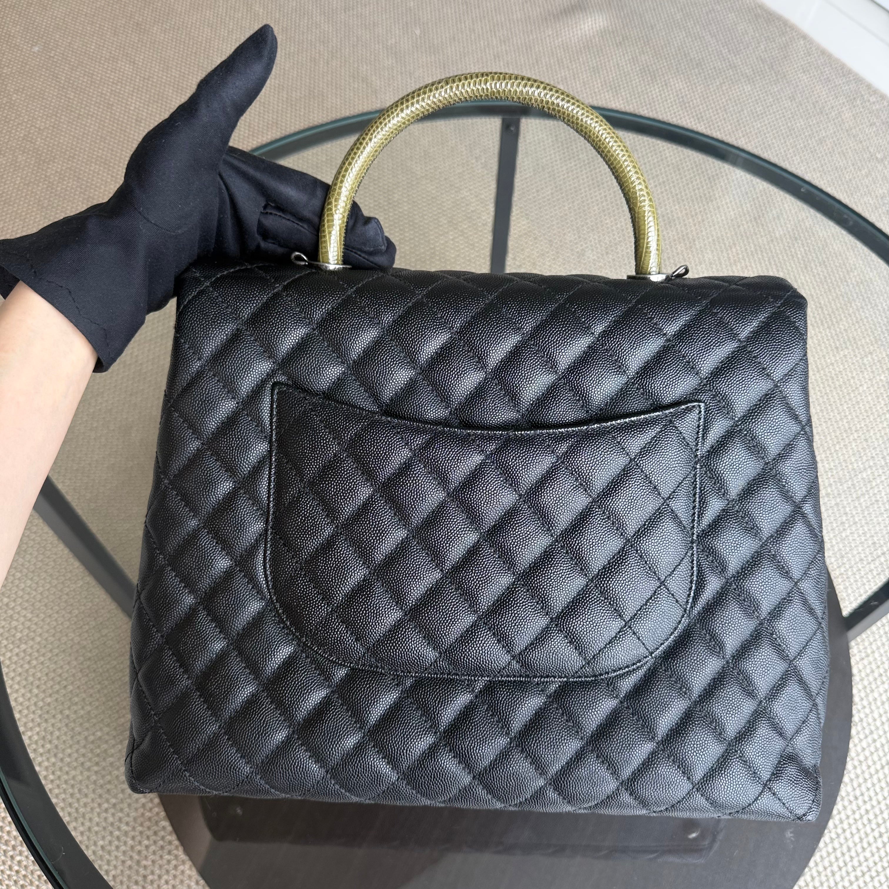 Chanel Coco Handle Large - Caviar 34CM Quilted Black Ruthenium Silver Hardware Series 23