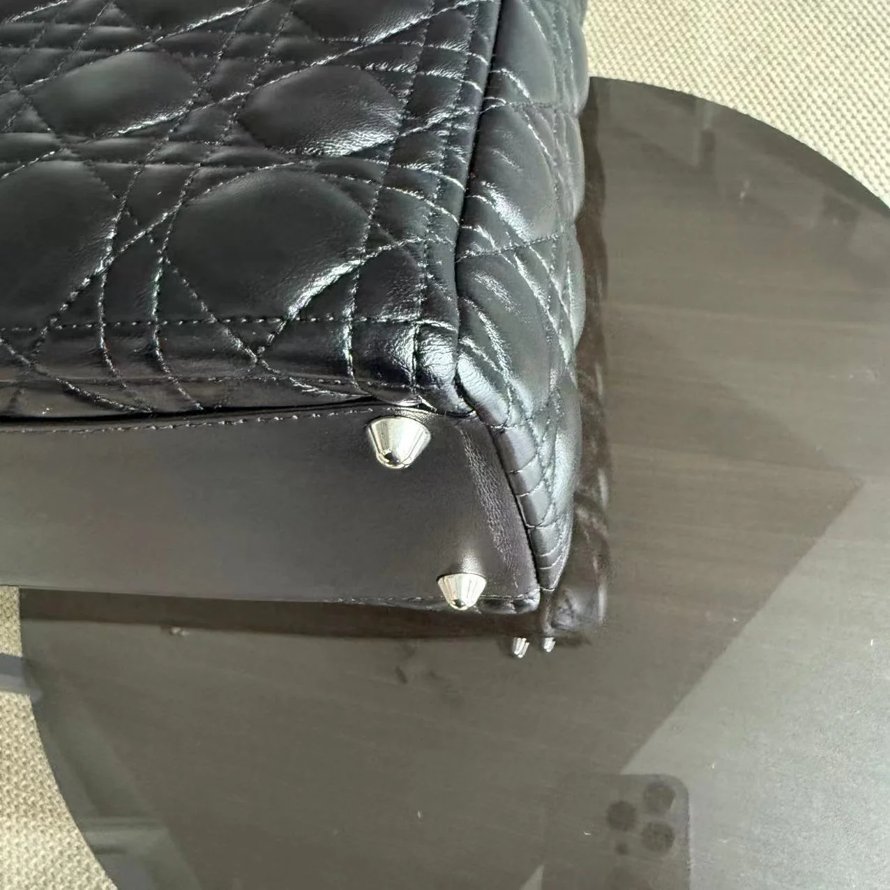 *Recolored* Dior Lady Large - Cannage Lambskin Black Silver Hardware