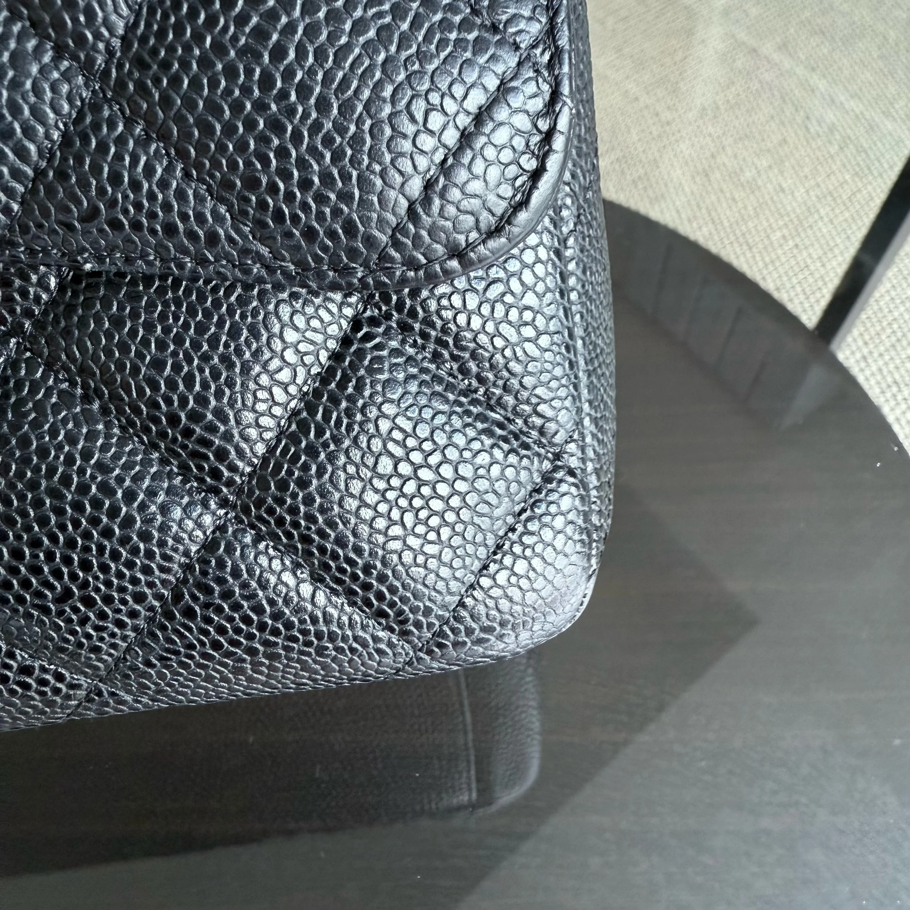 Chanel Classic Flap Maxi - Caviar Double Flap 33CM Quilted Black Gold Hardware