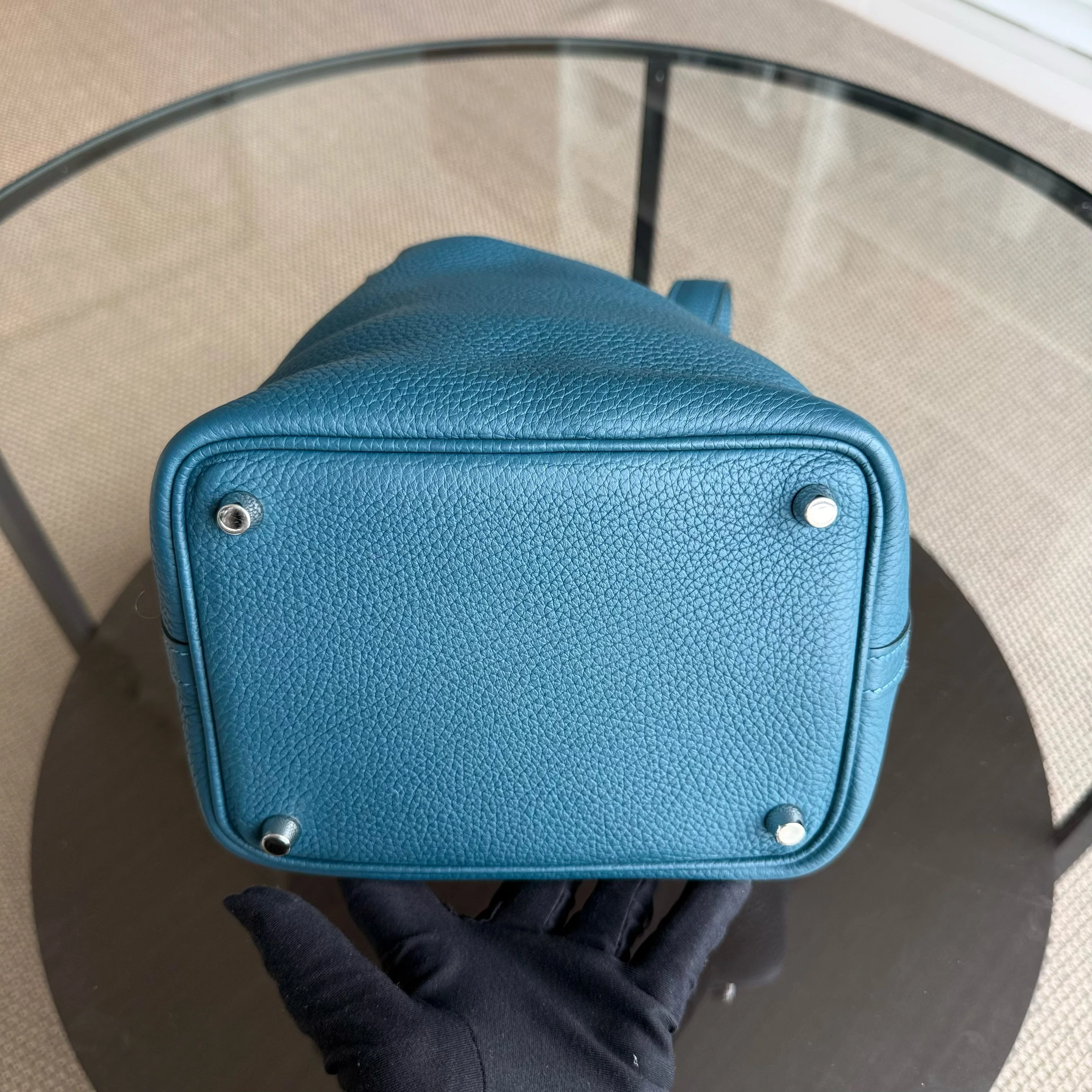 Hermes Picotin 18 - TC Clemence Leather Colvert Blue Palladium Silver Hardware