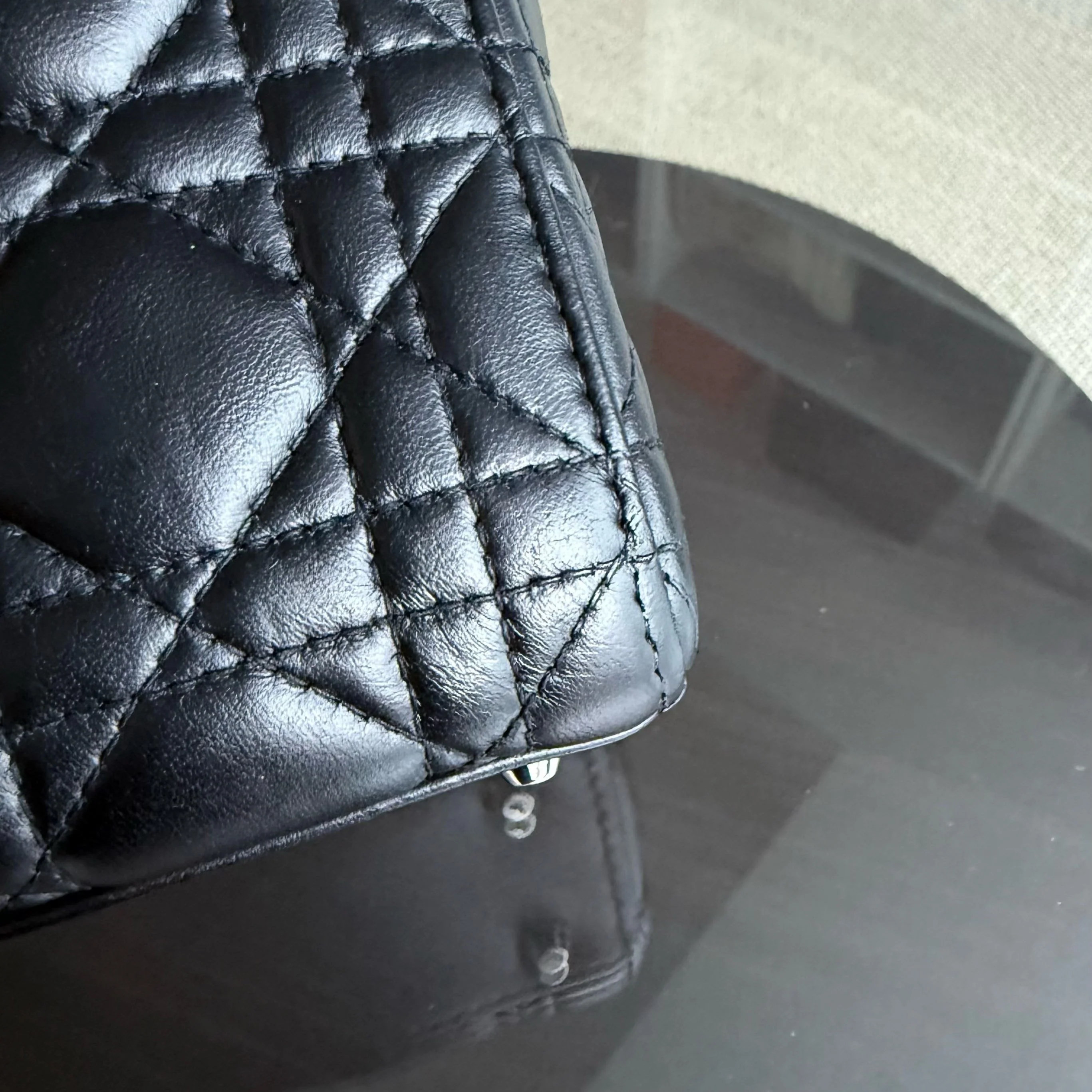 Dior Lady Mini - Cannage Lambskin Black Silver Hardware Adjustable Strap