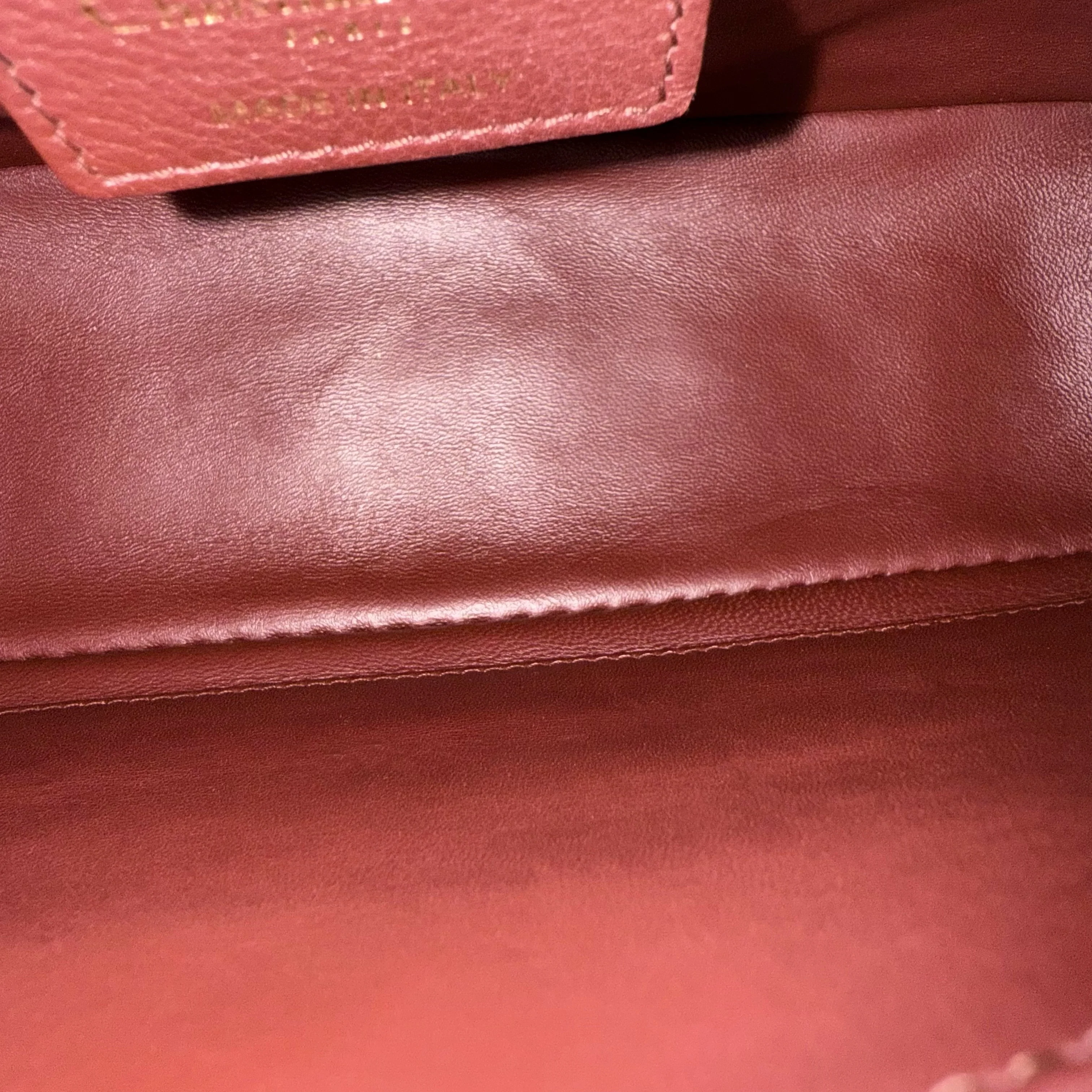 Dior Caro Medium - Cannage Calfskin Burgundy Red Gold Hardware
