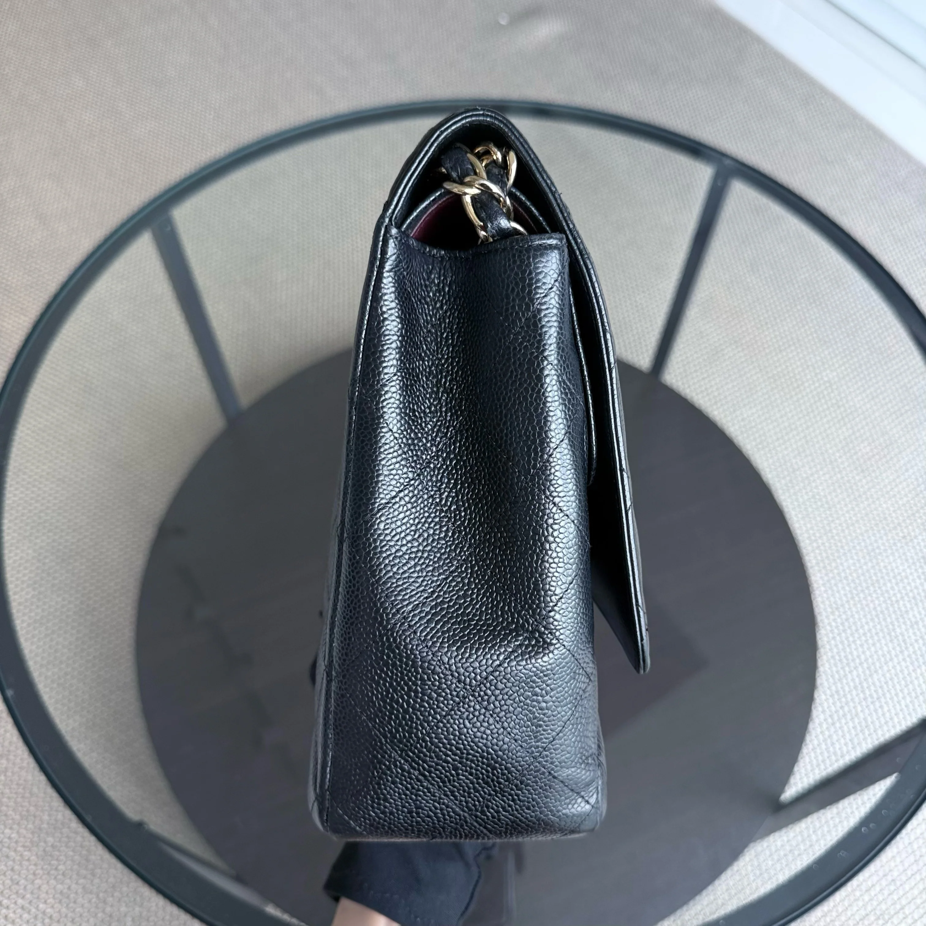 Chanel Classic Flap Maxi - Caviar Double Flap 33CM Quilted Black Gold Hardware Series 15