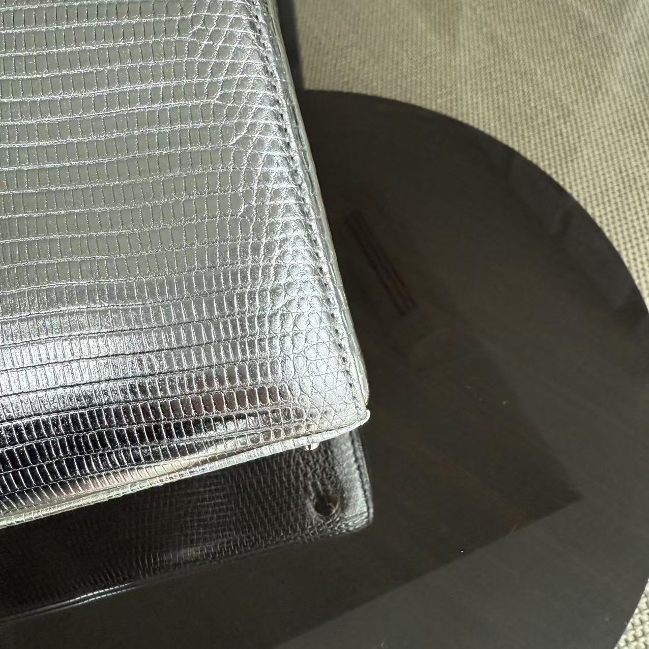 *Rare* Dior Lady Mini - Lizard Silver Metallic Limited Edition Chain Strap Silver Hardware