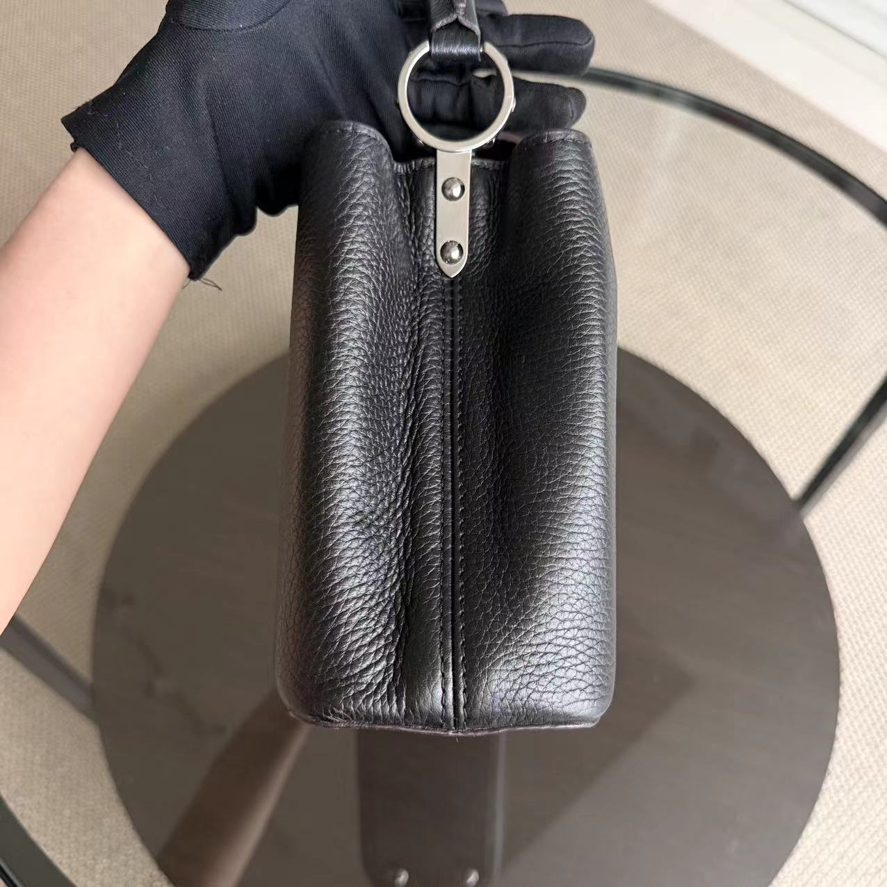 Louis Vuitton Capucines BB - Grained Calfskin Noir Black Silver Hardware