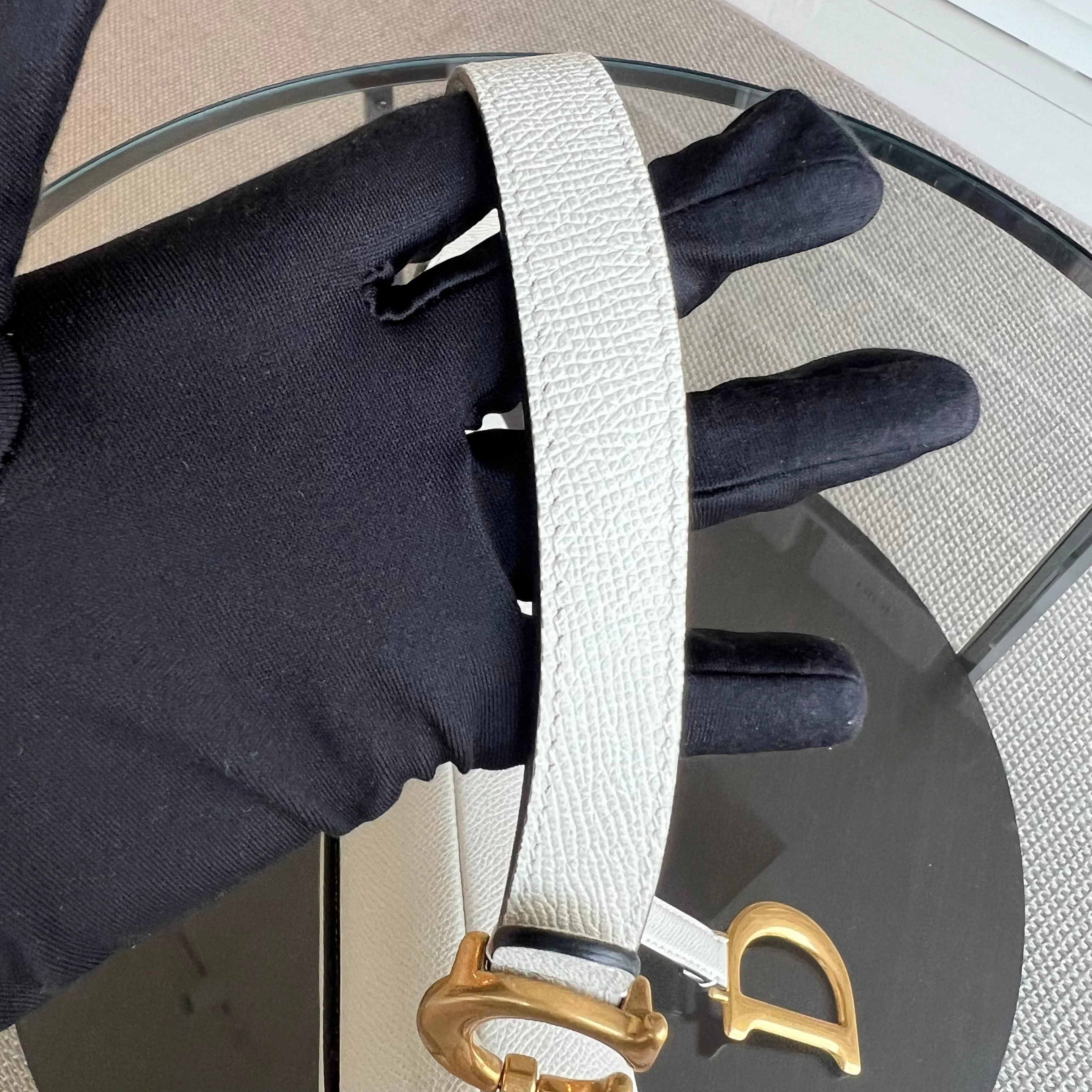 Dior Saddle Medium - Grained Calfskin White Gold Hardware