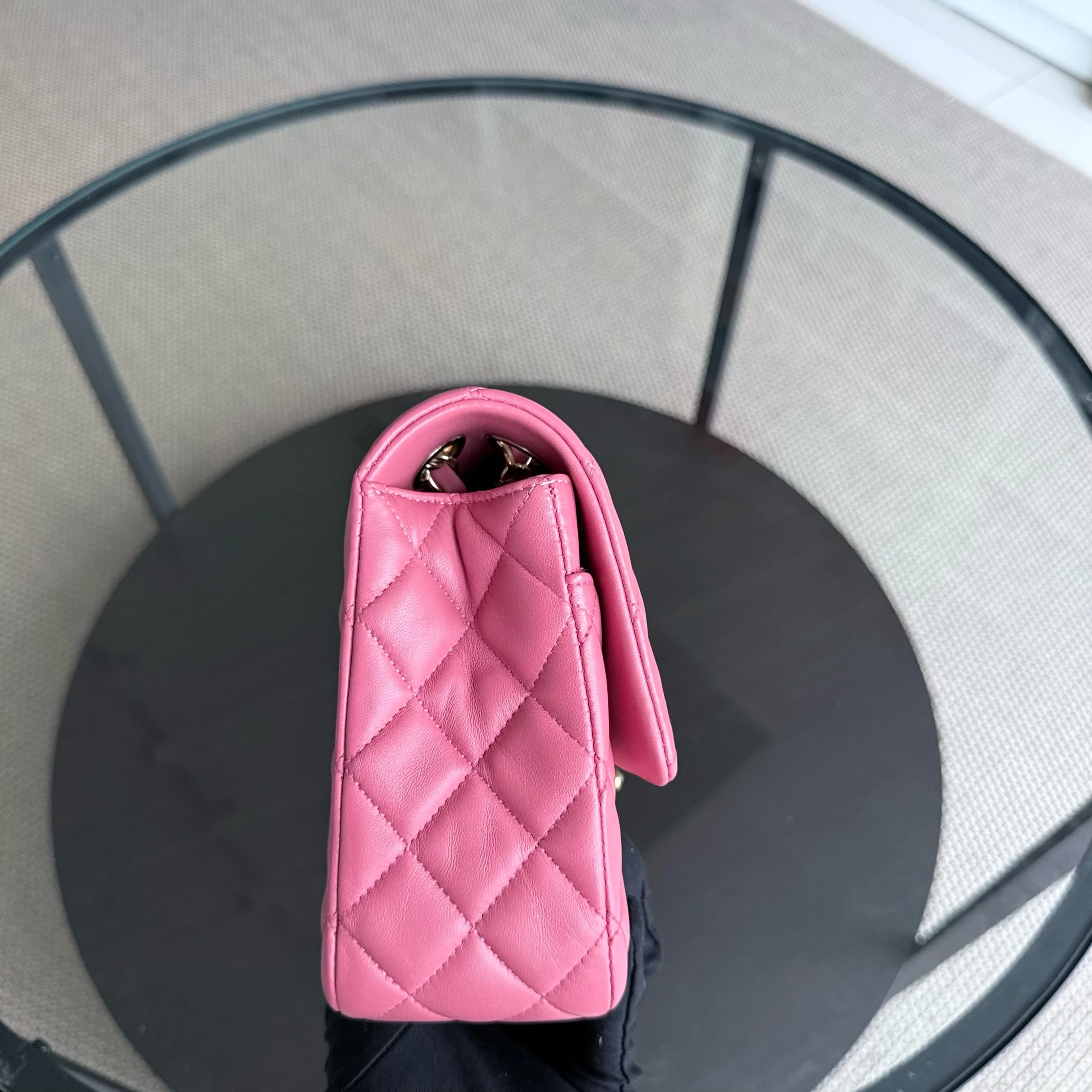 Chanel Classic Flap Medium - Special Valentine Edition 25CM Quilted Lambskin Pink Gold Hardware Series 19