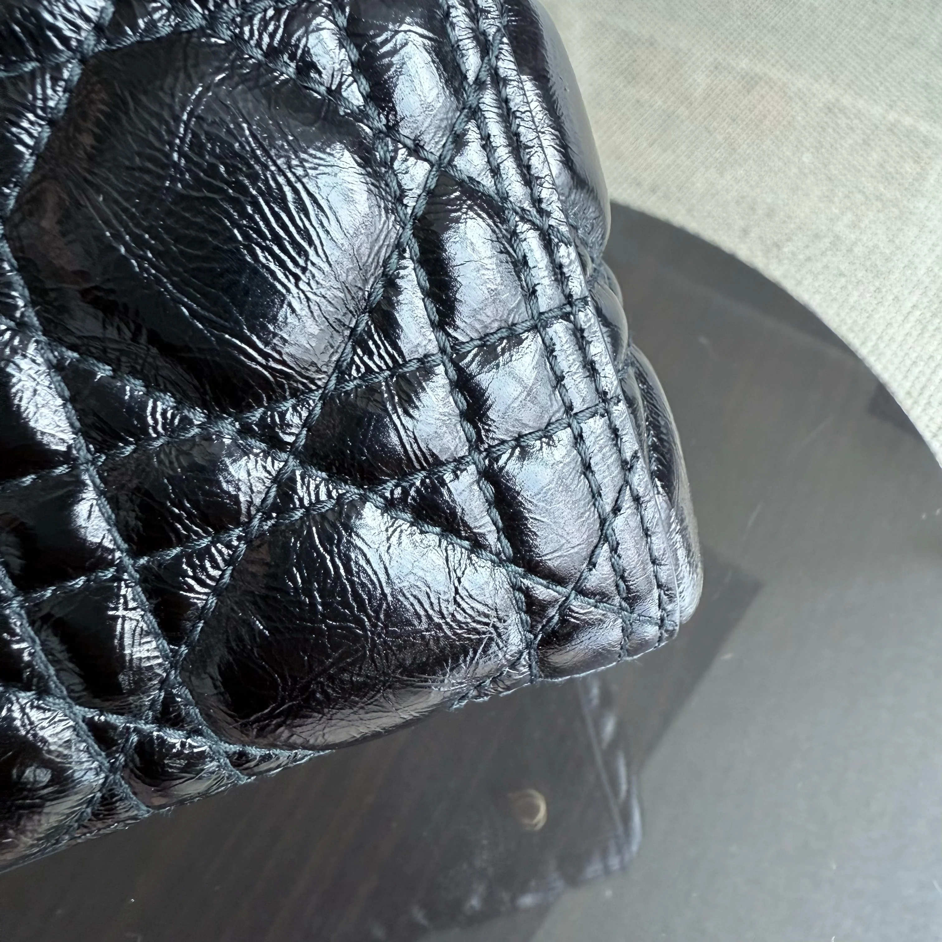 Dior Lady Large Flap - Canange Glazed Calfskin Black Gold Hardware