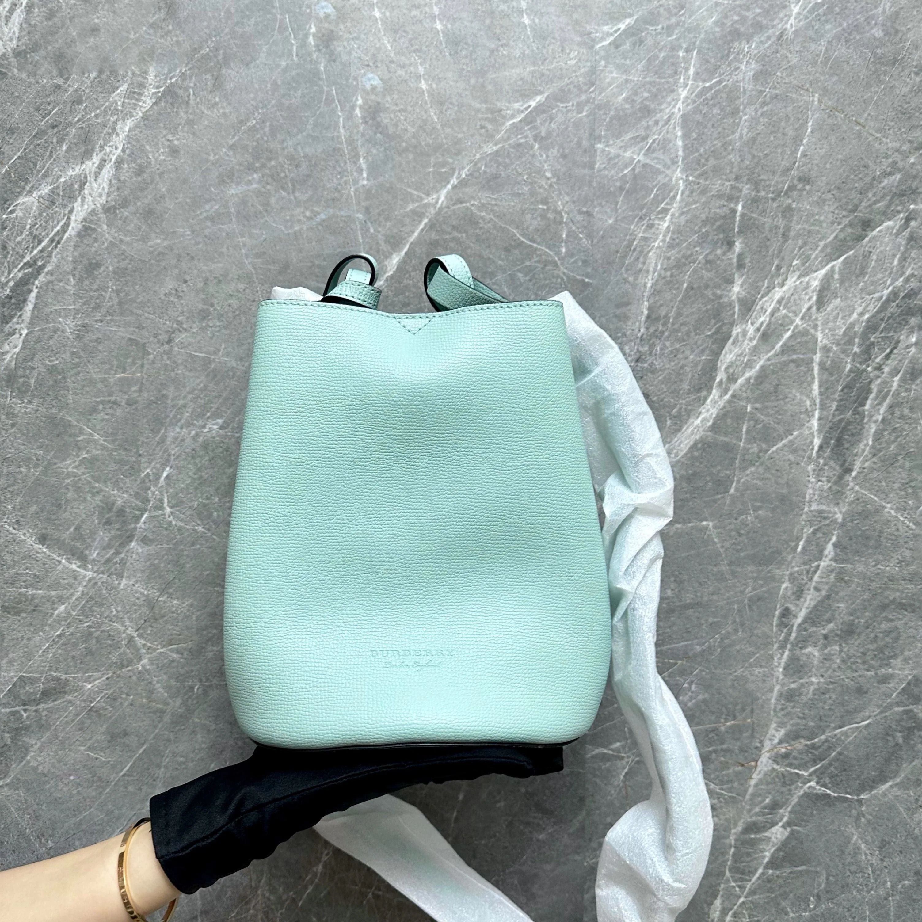 *Brand New* Burberry Haymarket Lone Small Mint Leather Bag - Best Luxury Designers