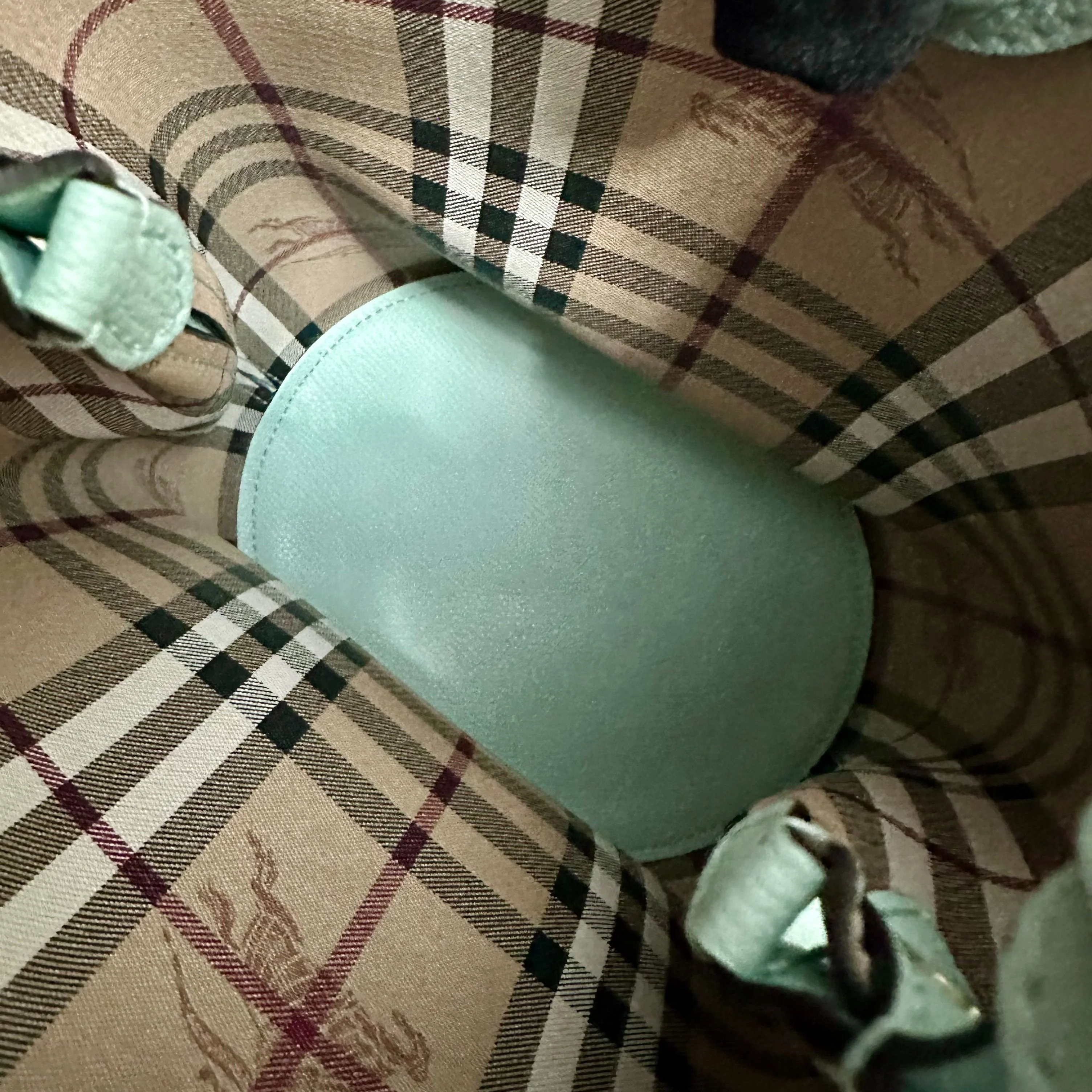 *Brand New* Burberry Haymarket Lone Small Mint Leather Bag - Best Luxury Designers