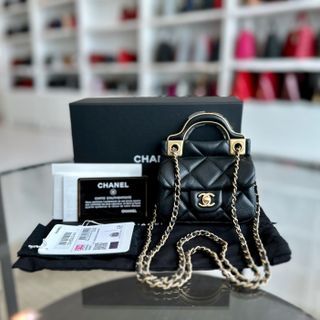 *Brand New* Chanel Flap Lambskin Cardholder with Chain 21A Black GHW No 31 - Best Luxury Designers