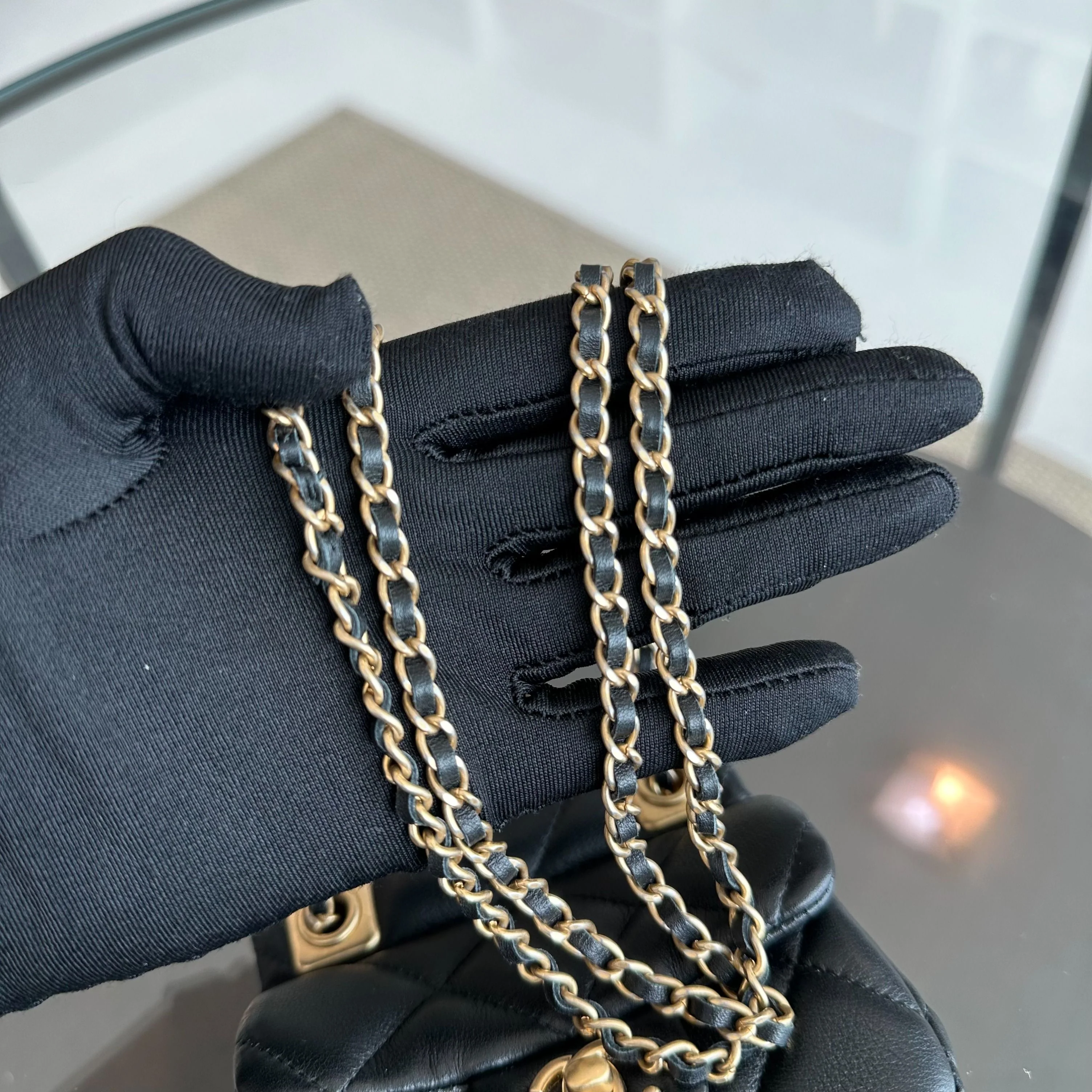 *Brand New* Chanel Flap Lambskin Cardholder with Chain 21A Black GHW No 31 - Best Luxury Designers