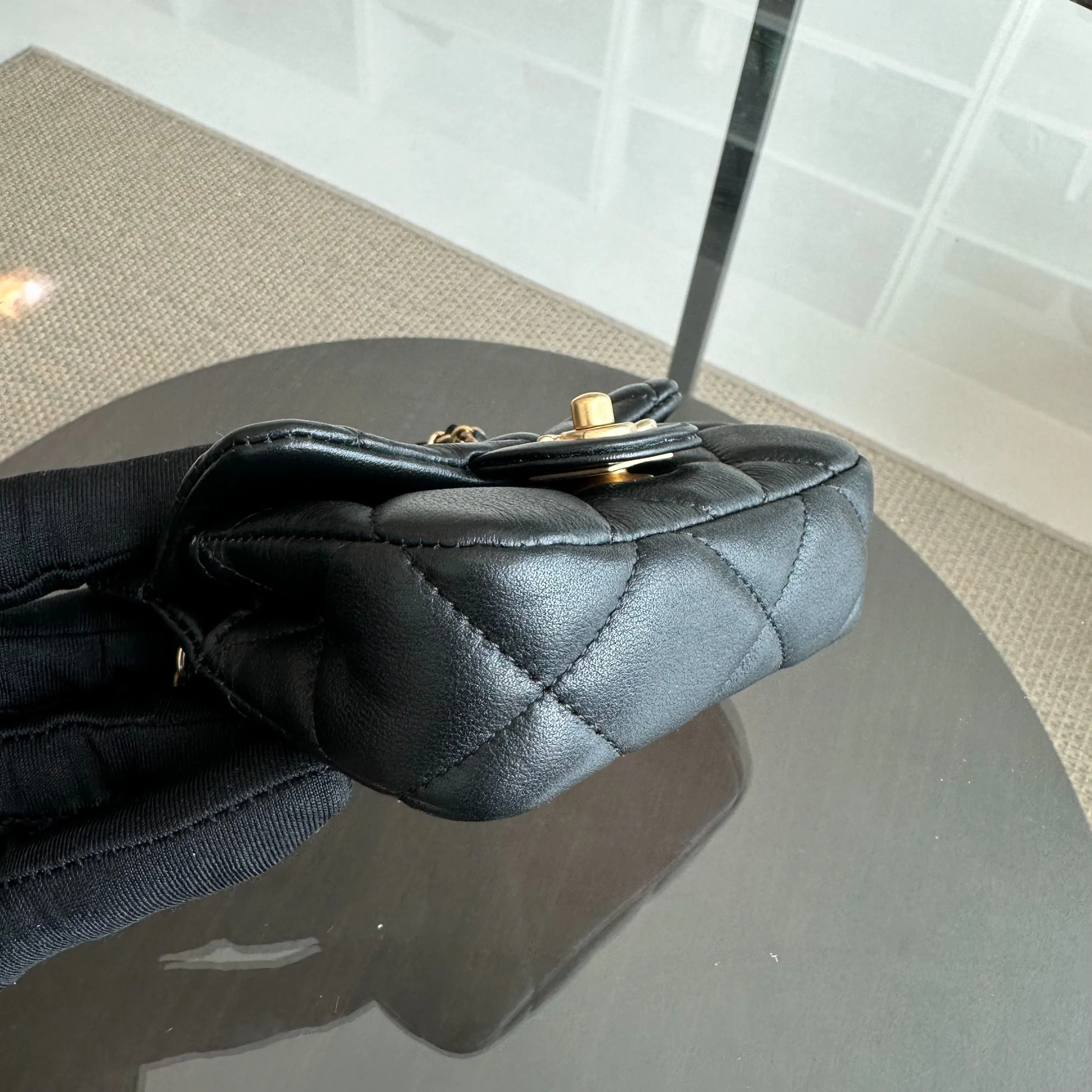 *Brand New* Chanel Flap Lambskin Cardholder with Chain 21A Black GHW No 31 - Best Luxury Designers