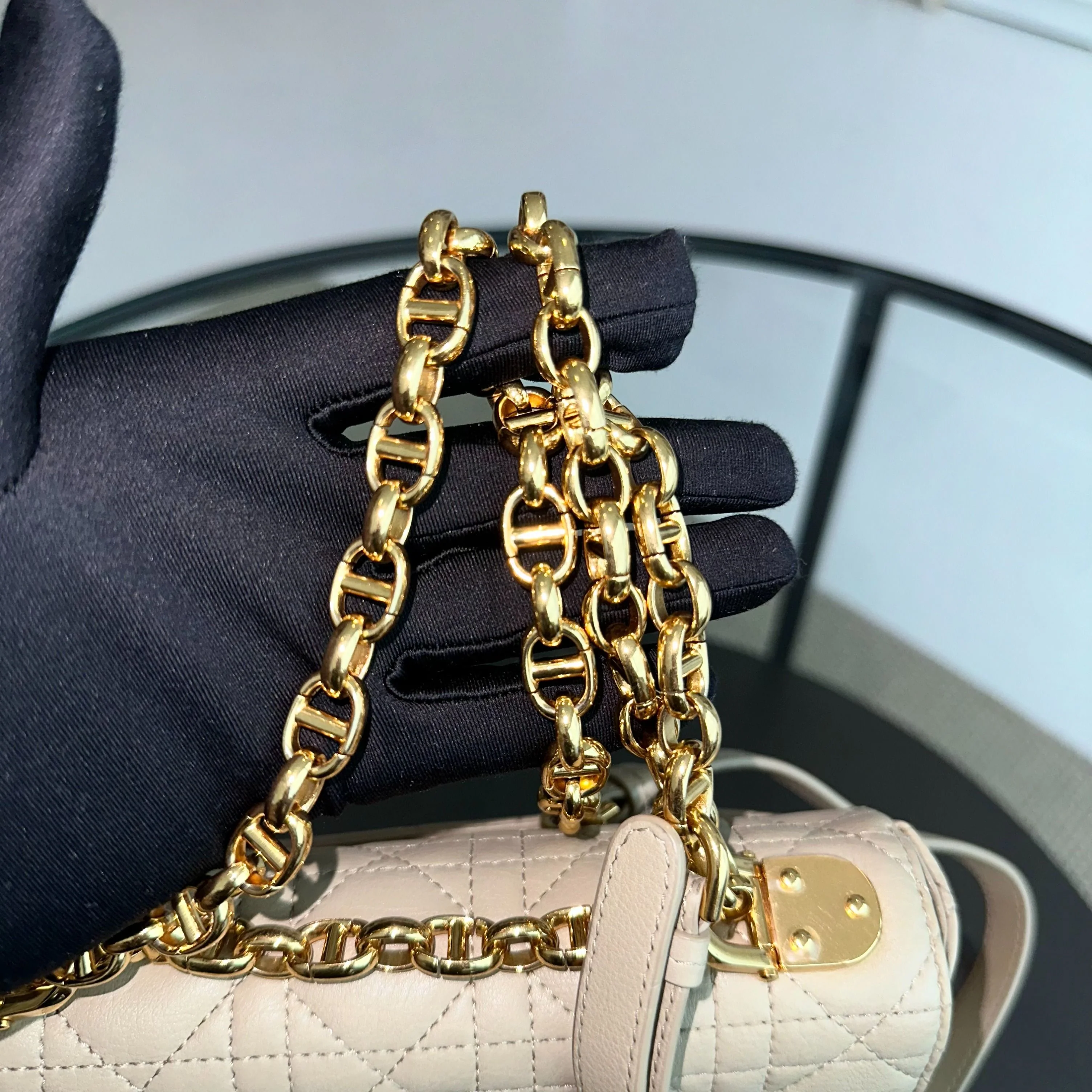 *Brand New* Dior Caro Small Cannage Flap Beige Cross Body Bag GHW - Best Luxury Designers