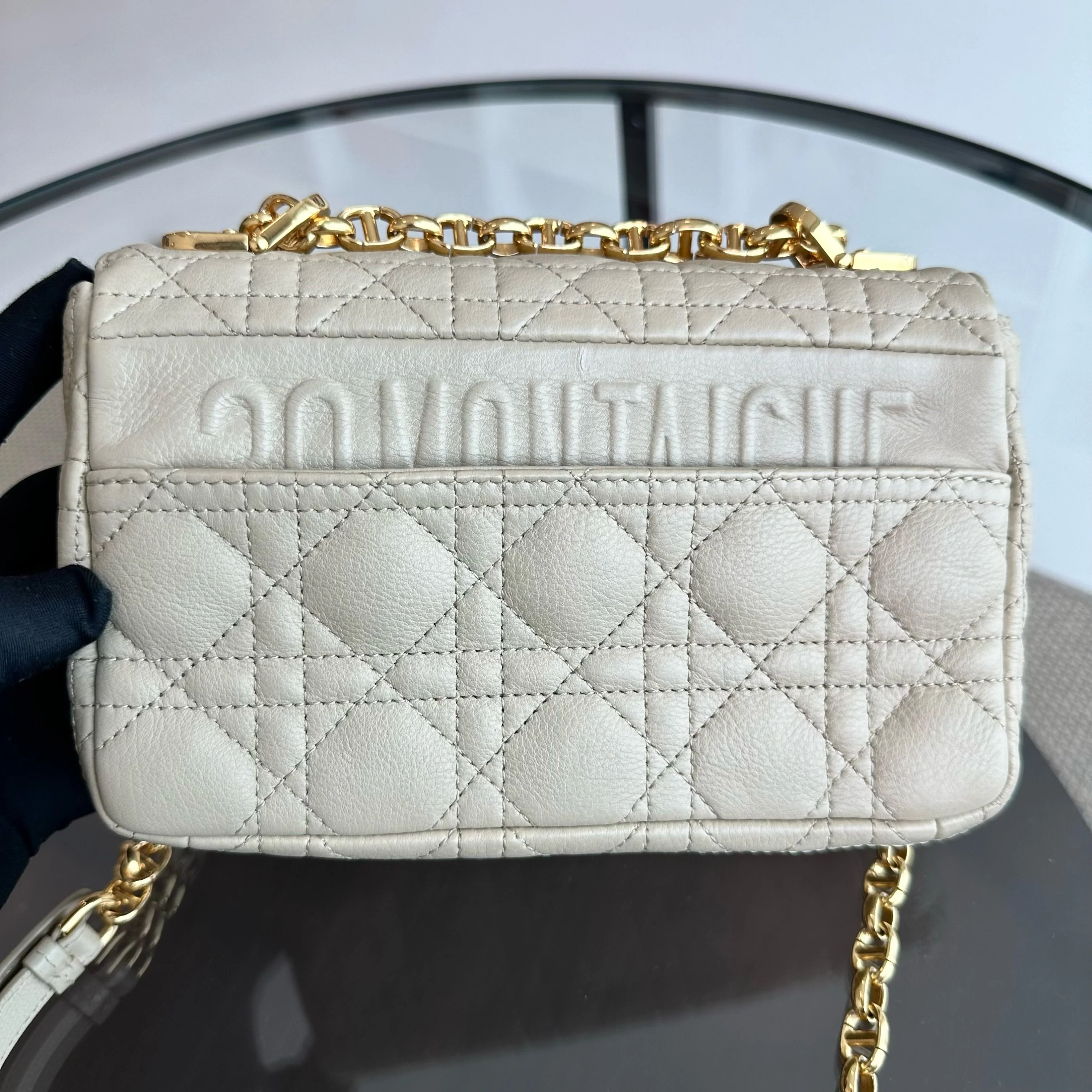 *Brand New* Dior Caro Small Cannage Flap Beige Cross Body Bag GHW - Best Luxury Designers